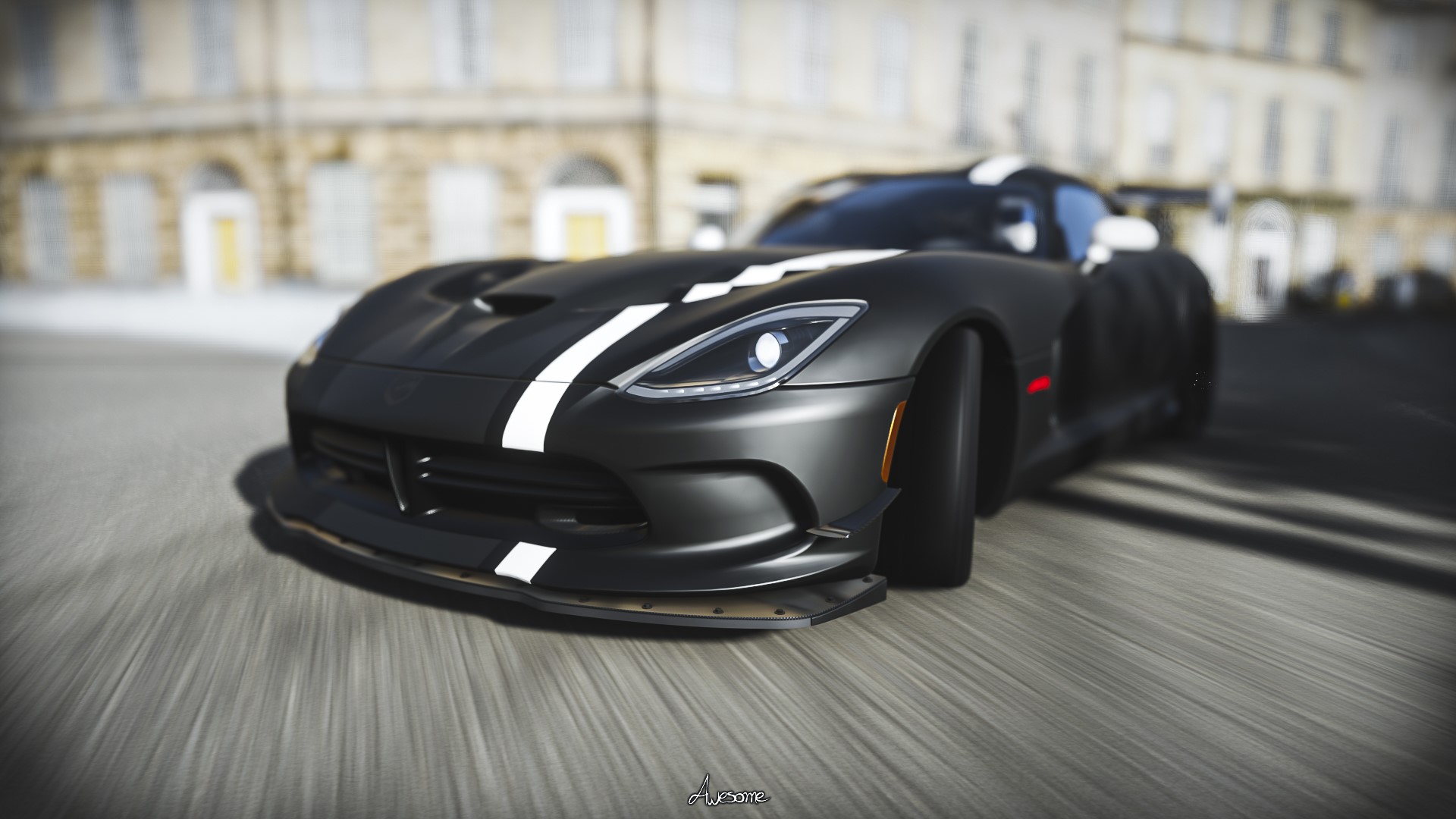 Matte Black Dodge Viper ACR in Forza Horizon 4 HD Wallpaper