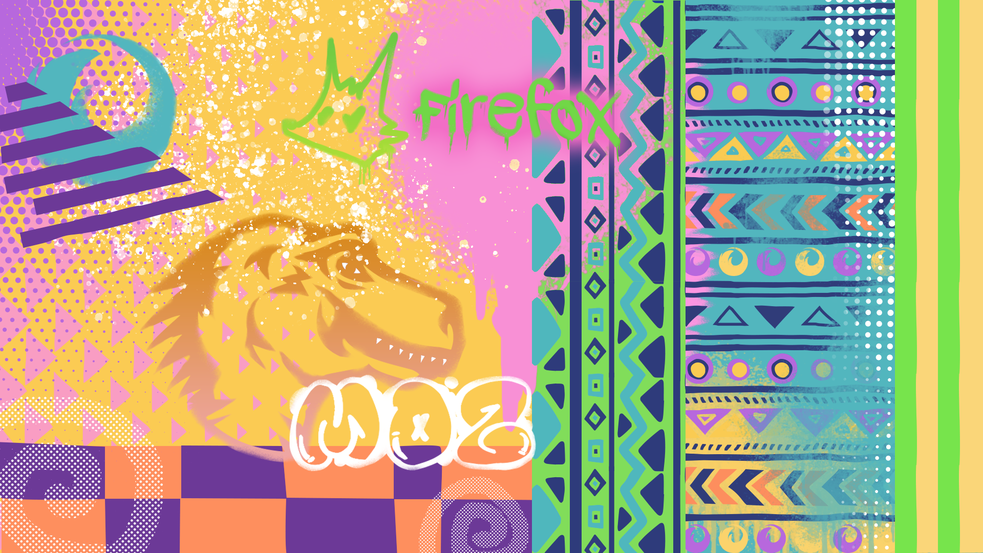 Mozilla Firefox Dinosaur Artwork HD Wallpaper