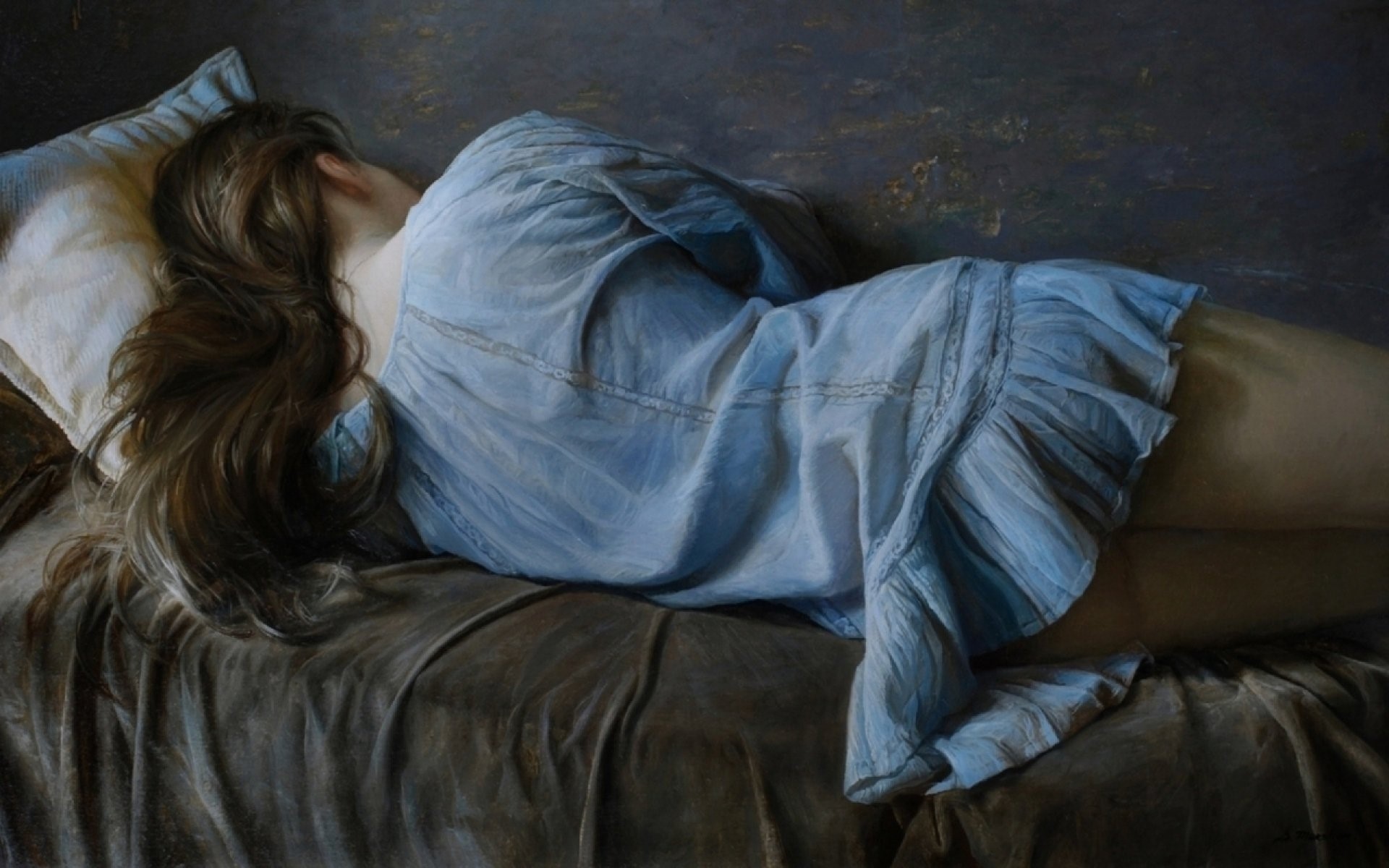 Painting of a woman sleeping by Serge Marshennikov HD Wallpaper