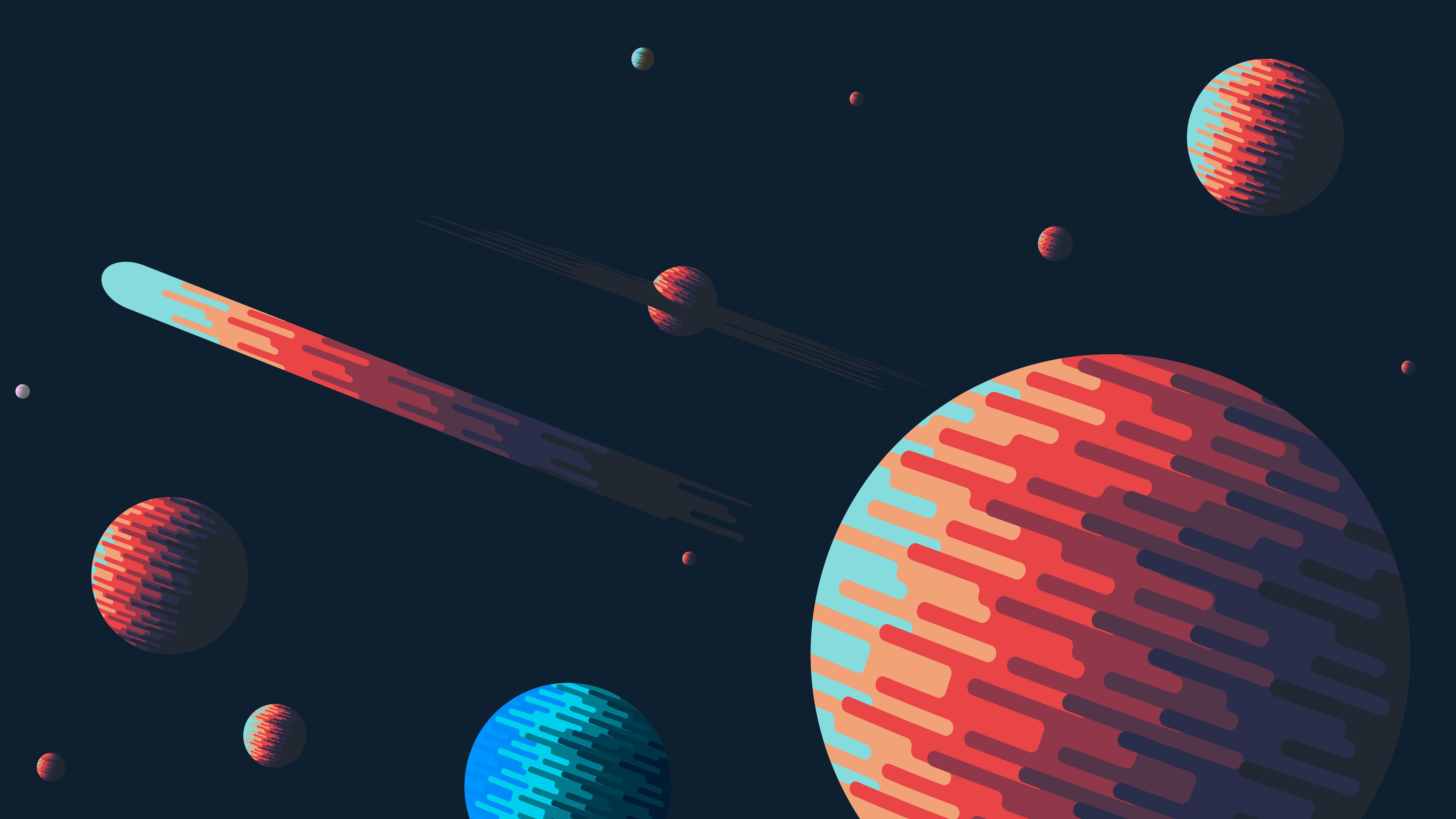 4K Space Digital Art with Planets HD Wallpaper