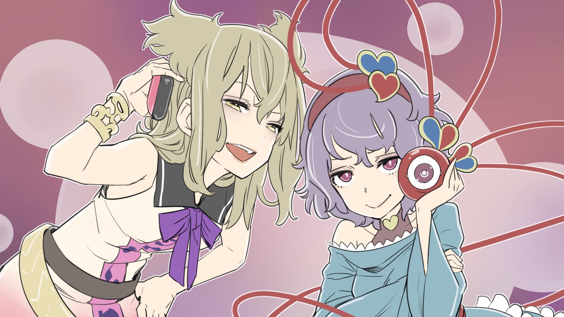 Komeiji Satori and Toyosatomimi no Miko from Touhou HD Wallpaper