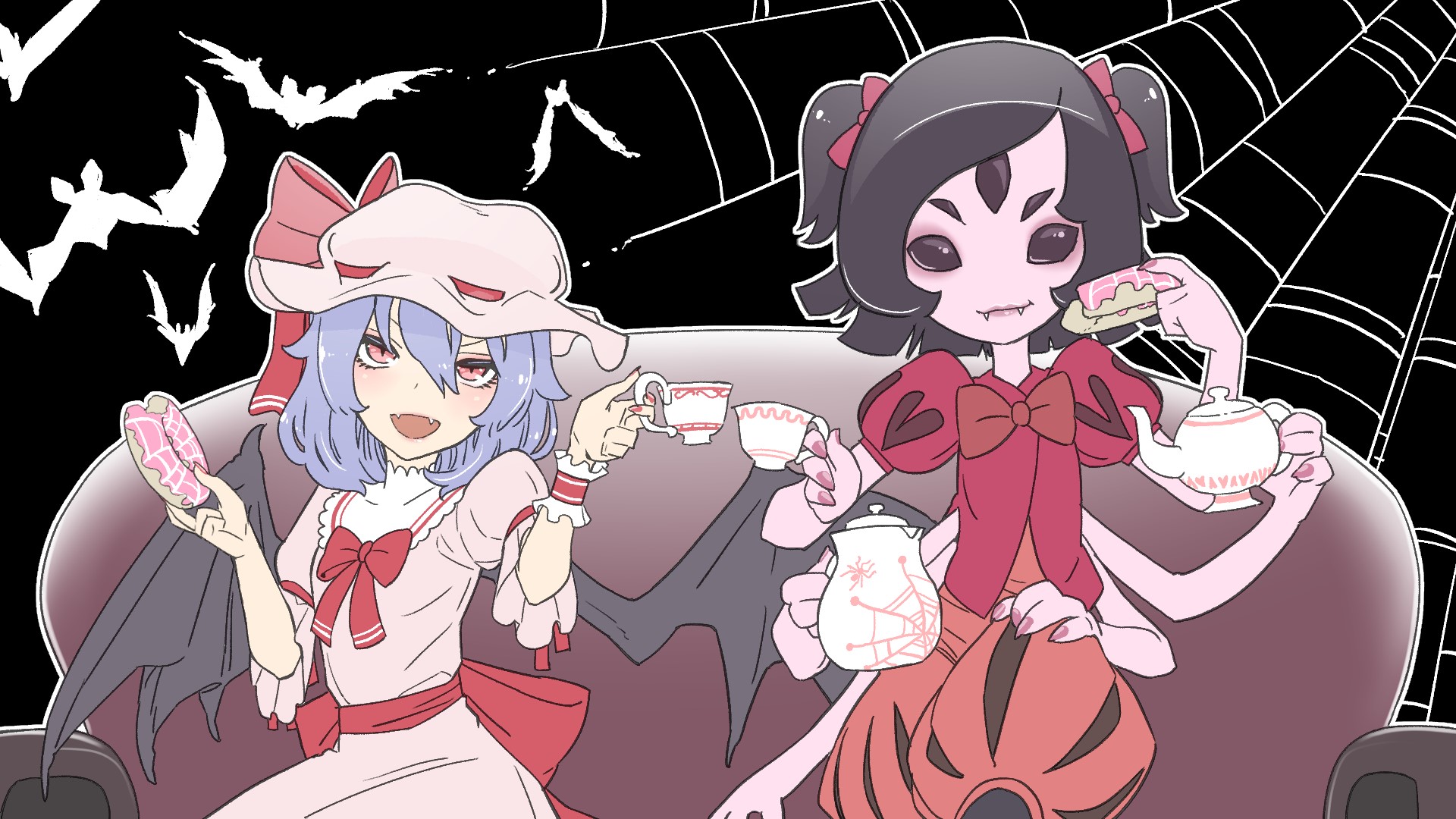 Remilia Scarlet and Muffet from Touhou and Undertale HD Wallpaper