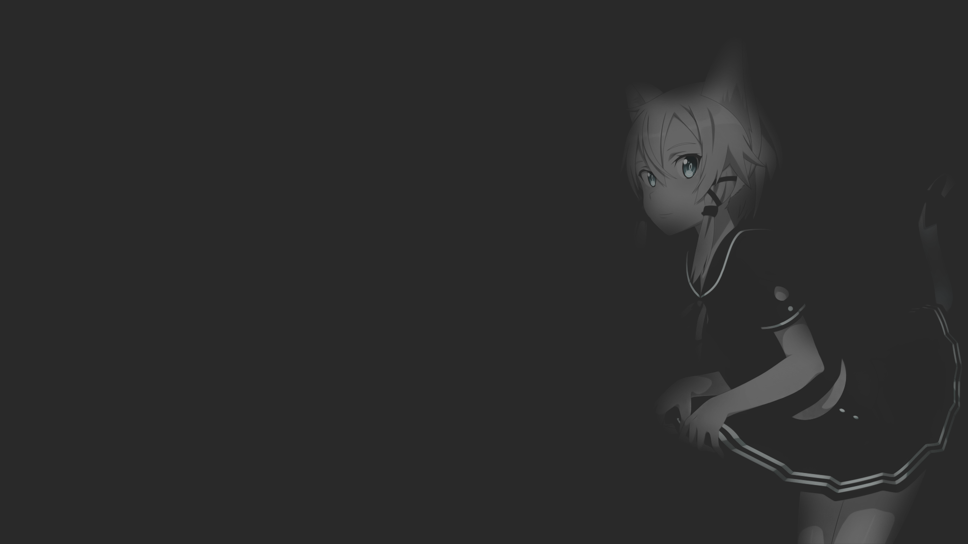 Asada Shino from Sword Art Online with Neko Ears HD Wallpaper
