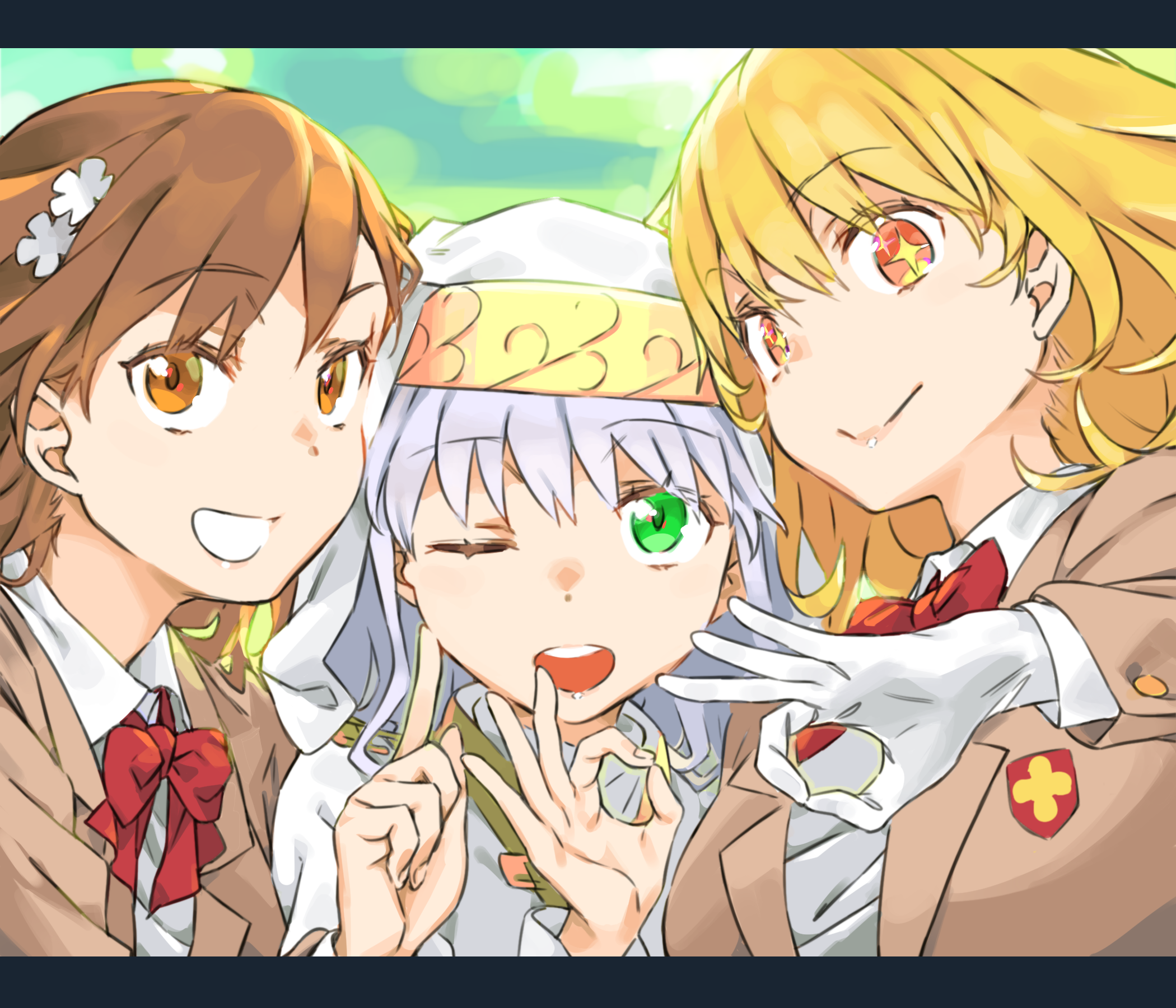 Misaka Mikoto, Shokuhou Misaki, and Haimura Kiyotaka from Toaru Kagaku no Railgun and Toaru Majutsu no Index HD Wallpaper