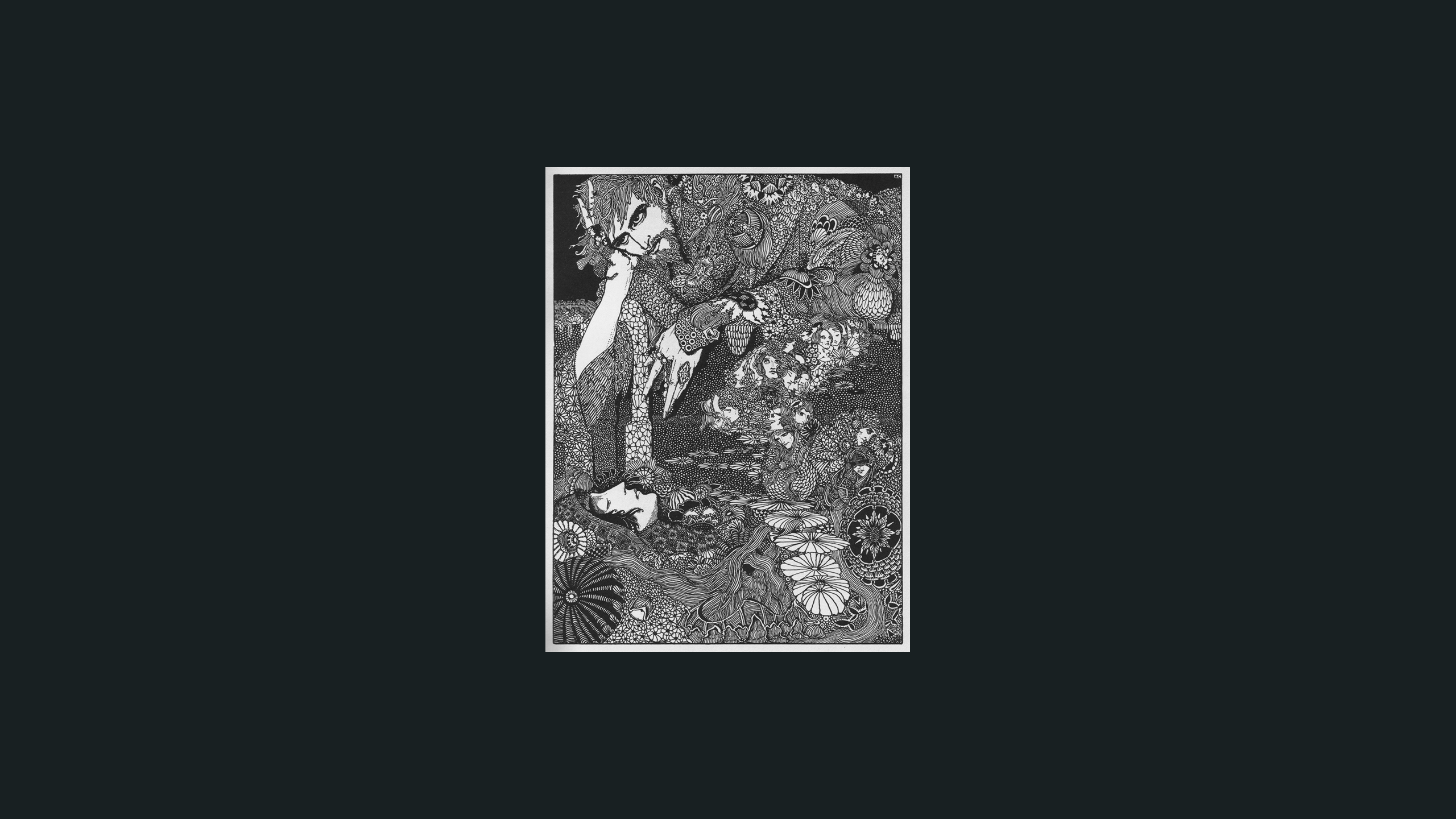Psychedelic pen drawing by Harry Clarke HD Wallpaper