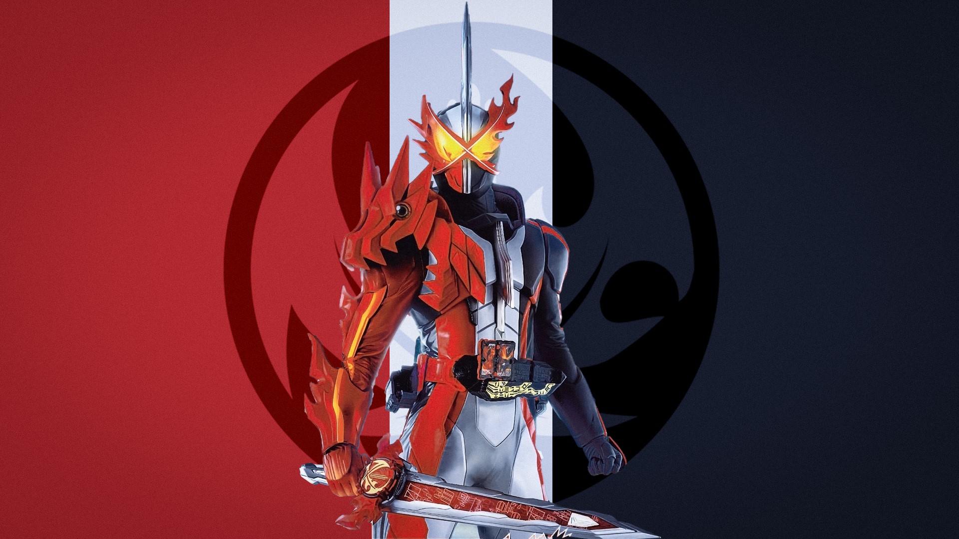 Kamen Rider Saber with Dragonic Knightbook HD Wallpaper