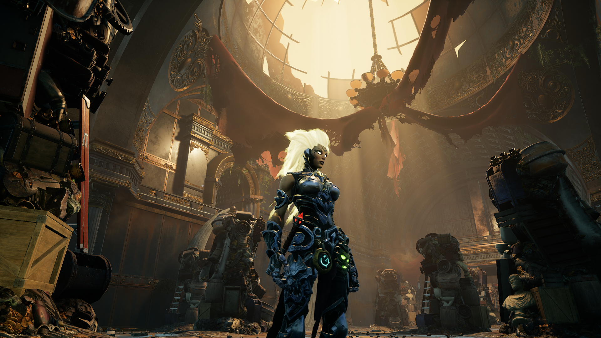 Fury from Darksiders 3 in a ruined temple HD Wallpaper