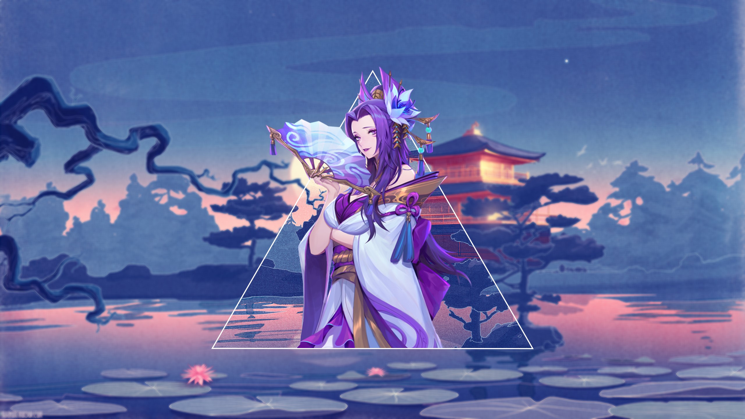 Cassiopeia from League of Legends with a fan HD Wallpaper
