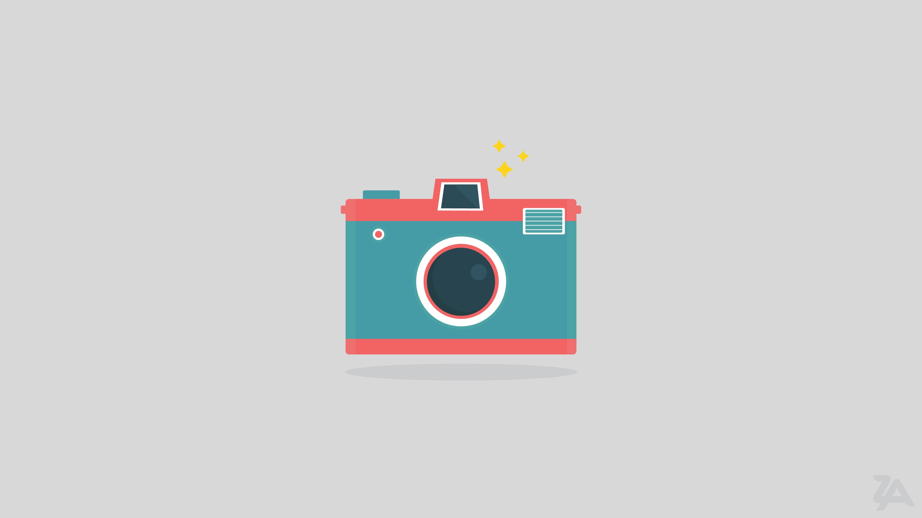 Simple illustration of a vintage camera HD Wallpaper