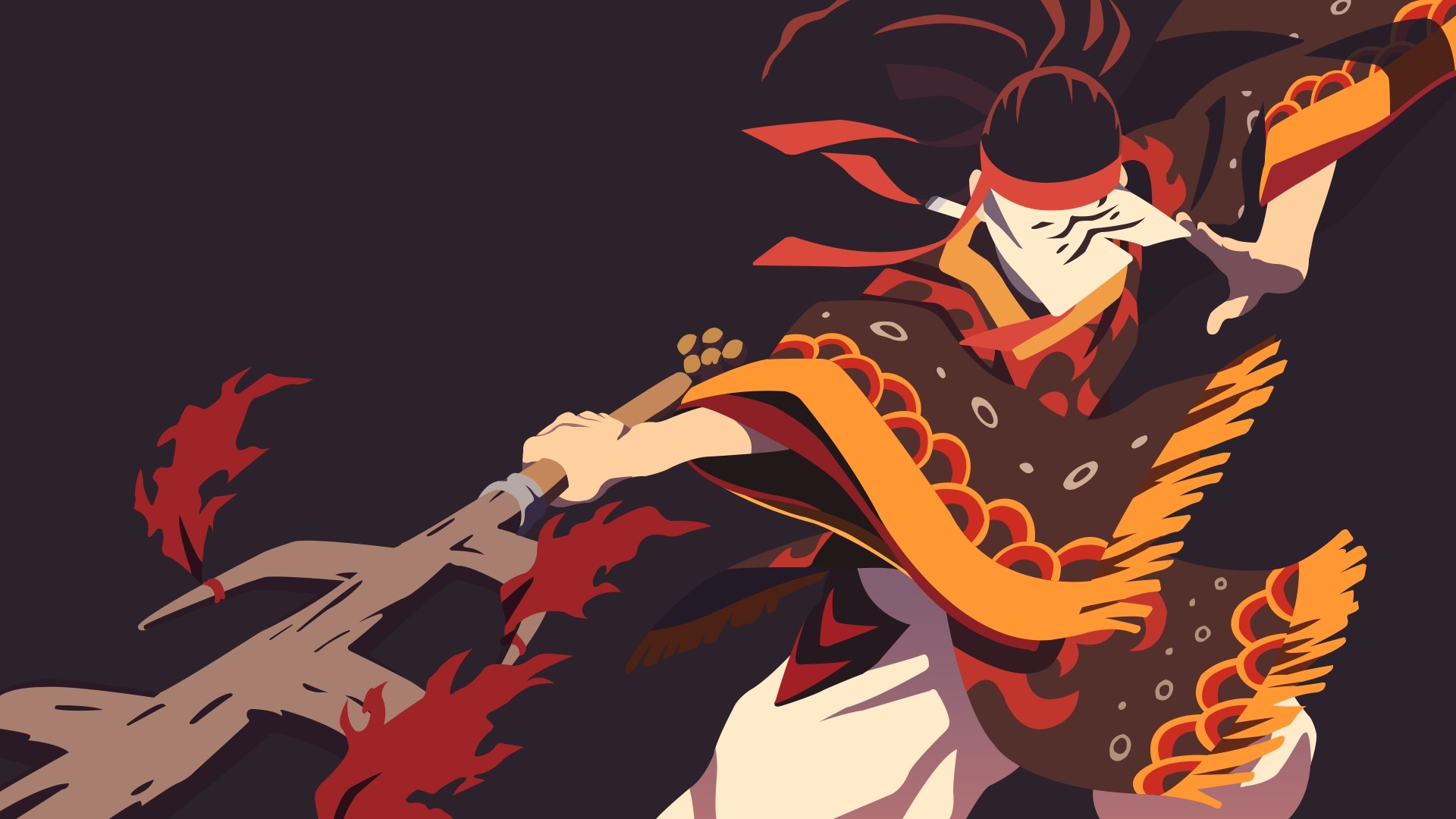 Anime character with mask and weapon HD Wallpaper