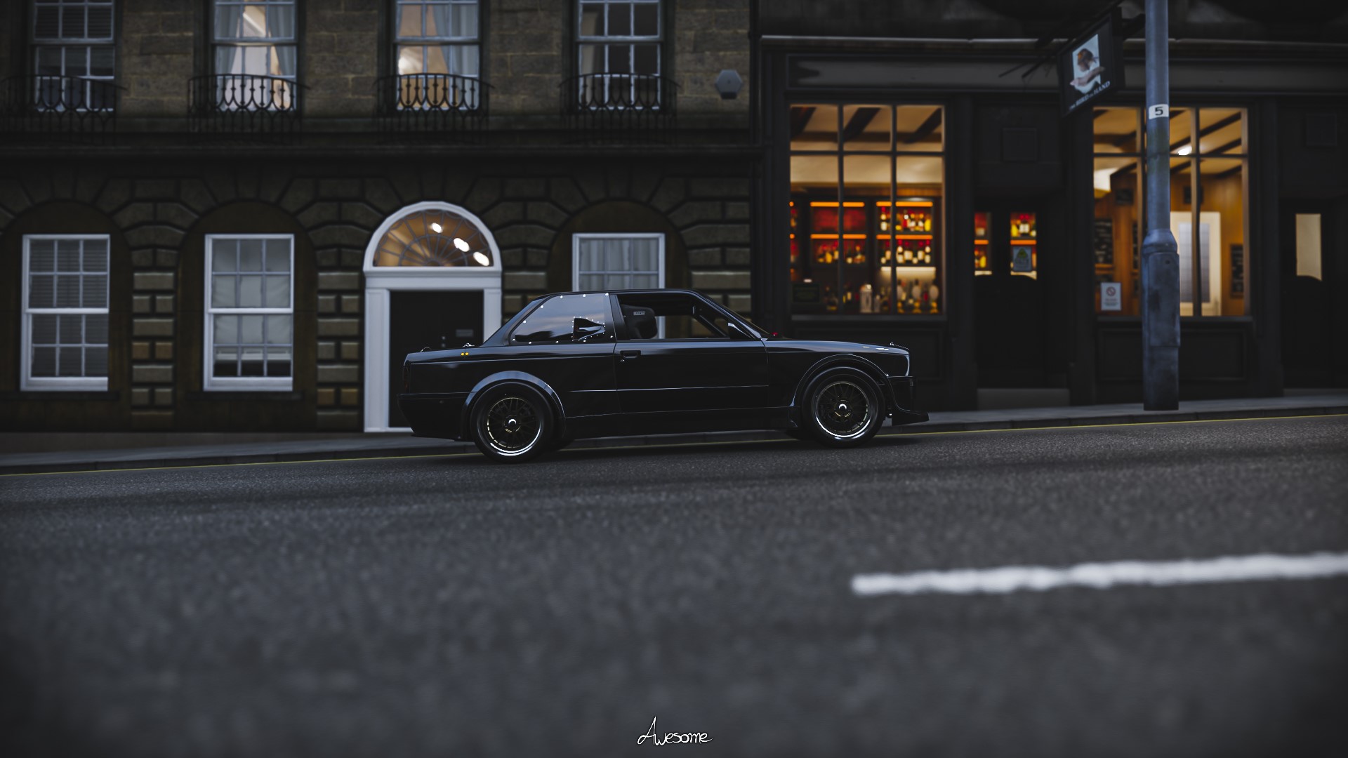 Black BMW 325i in Forza Horizon 4 HD Wallpaper