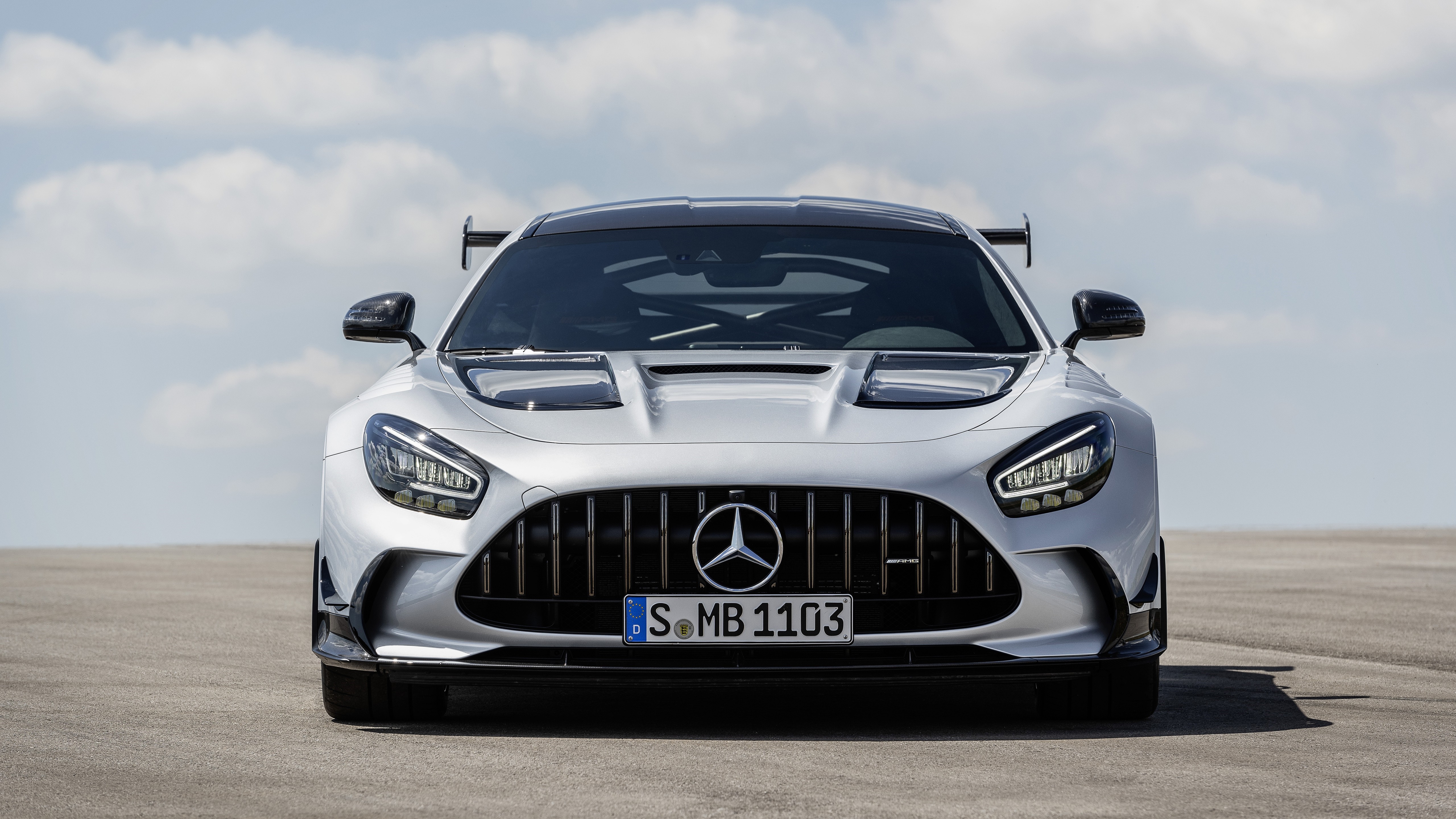Mercedes-AMG GT sports car with S MB 1103 license plate HD Wallpaper
