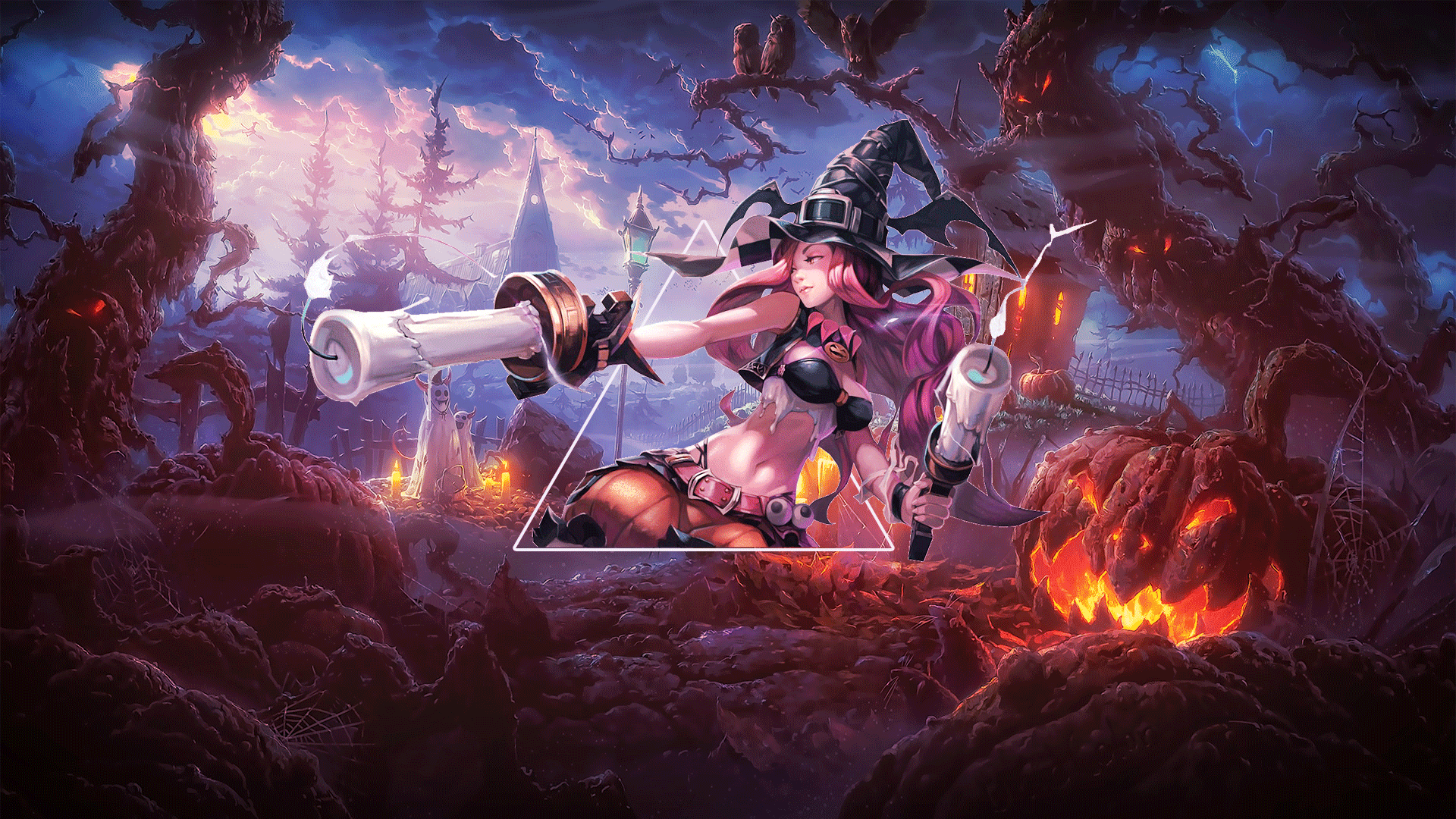 Miss Fortune from League of Legends in a Halloween theme HD Wallpaper