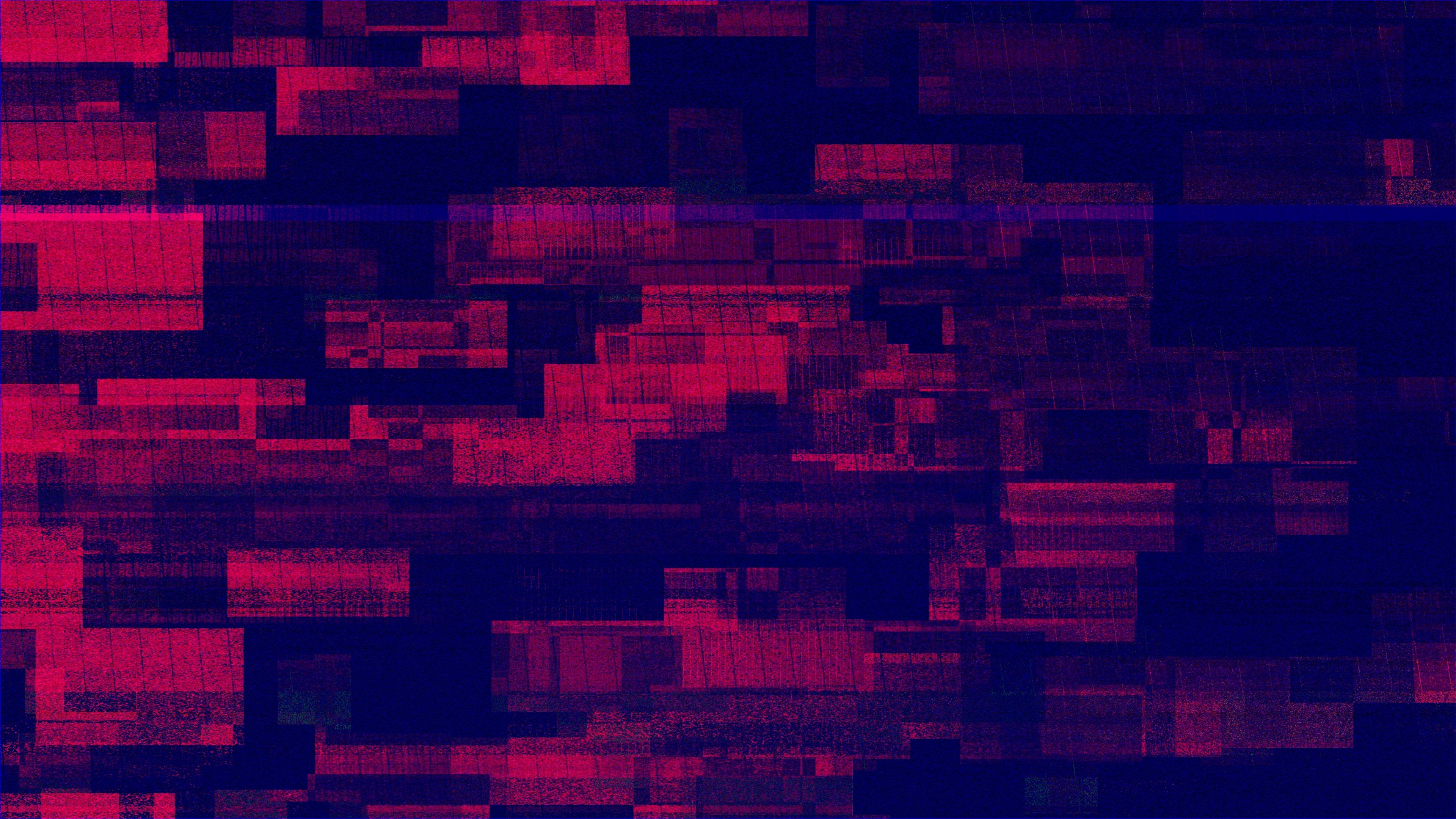 Abstract digital artwork with red and blue noise HD Wallpaper