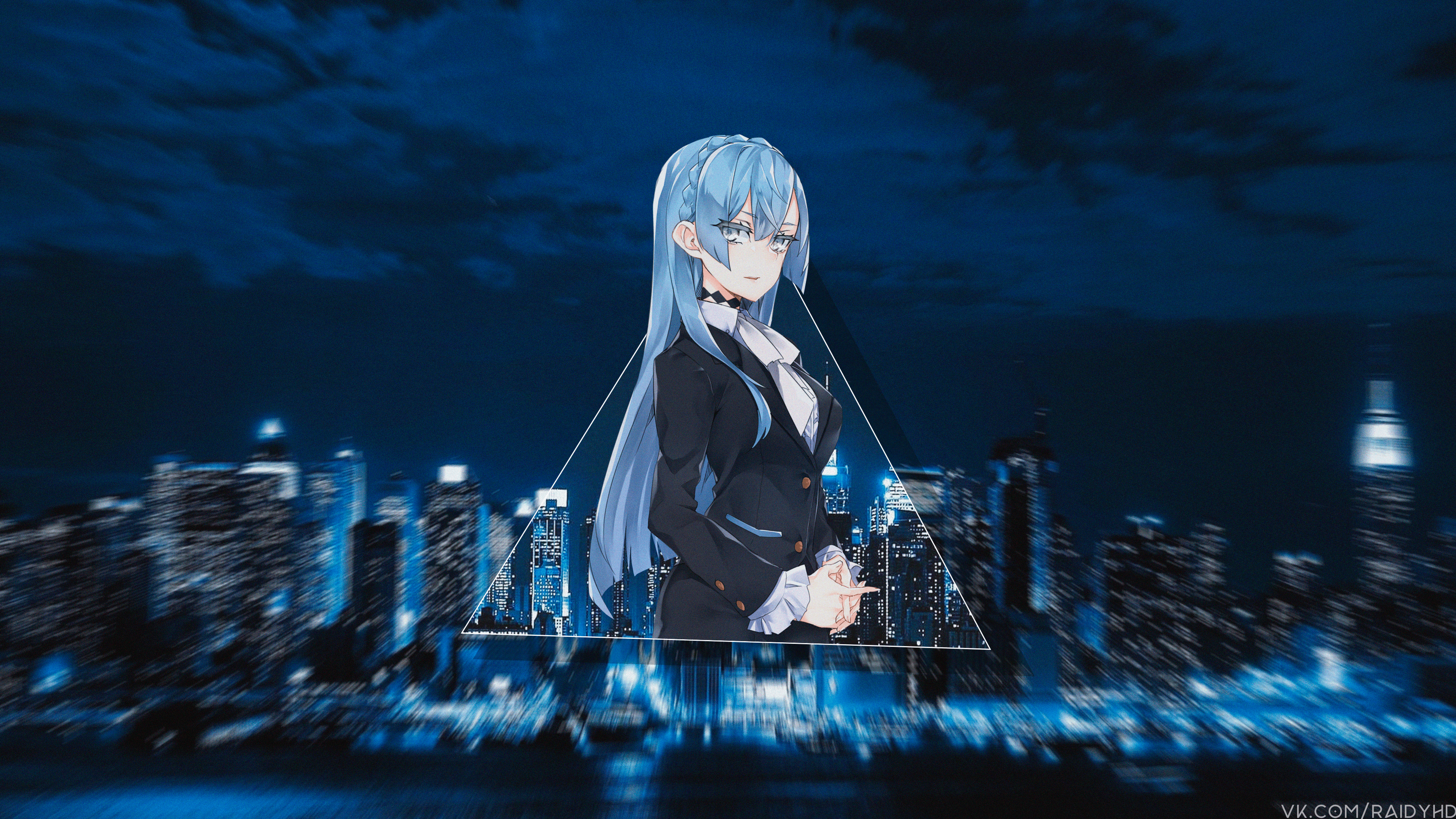 Sonozaki Noriko from Kiznaiver in a cityscape HD Wallpaper
