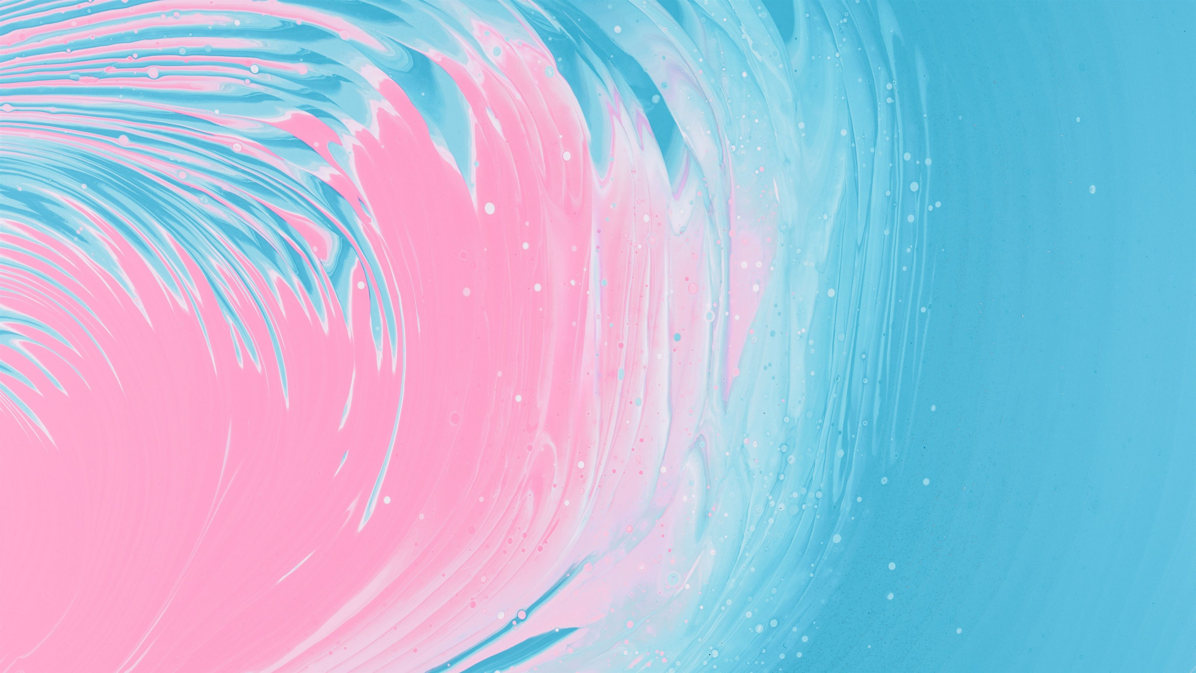 Abstract pink and blue paint with water drops HD Wallpaper