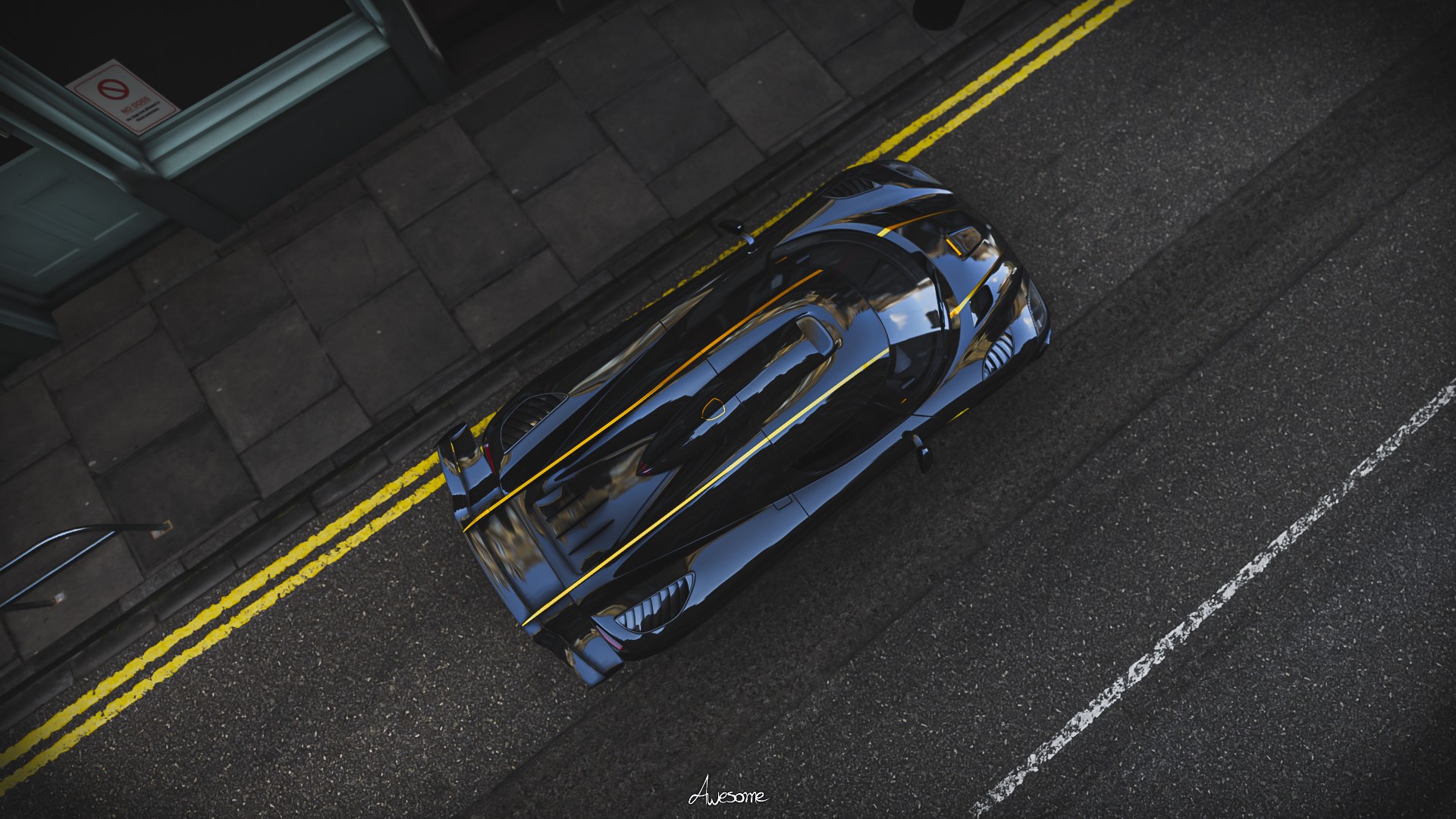 Black Koenigsegg Agera One:1 from Forza Horizon 4 HD Wallpaper