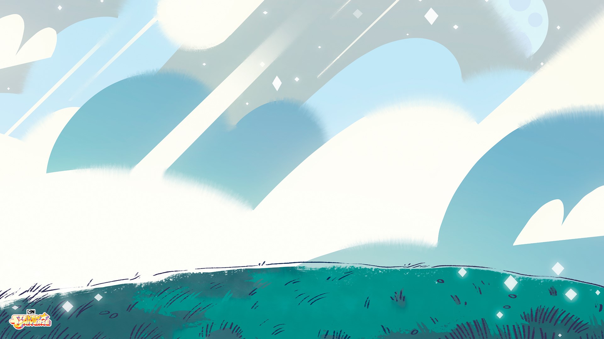 Steven Universe clouds and landscape HD Wallpaper
