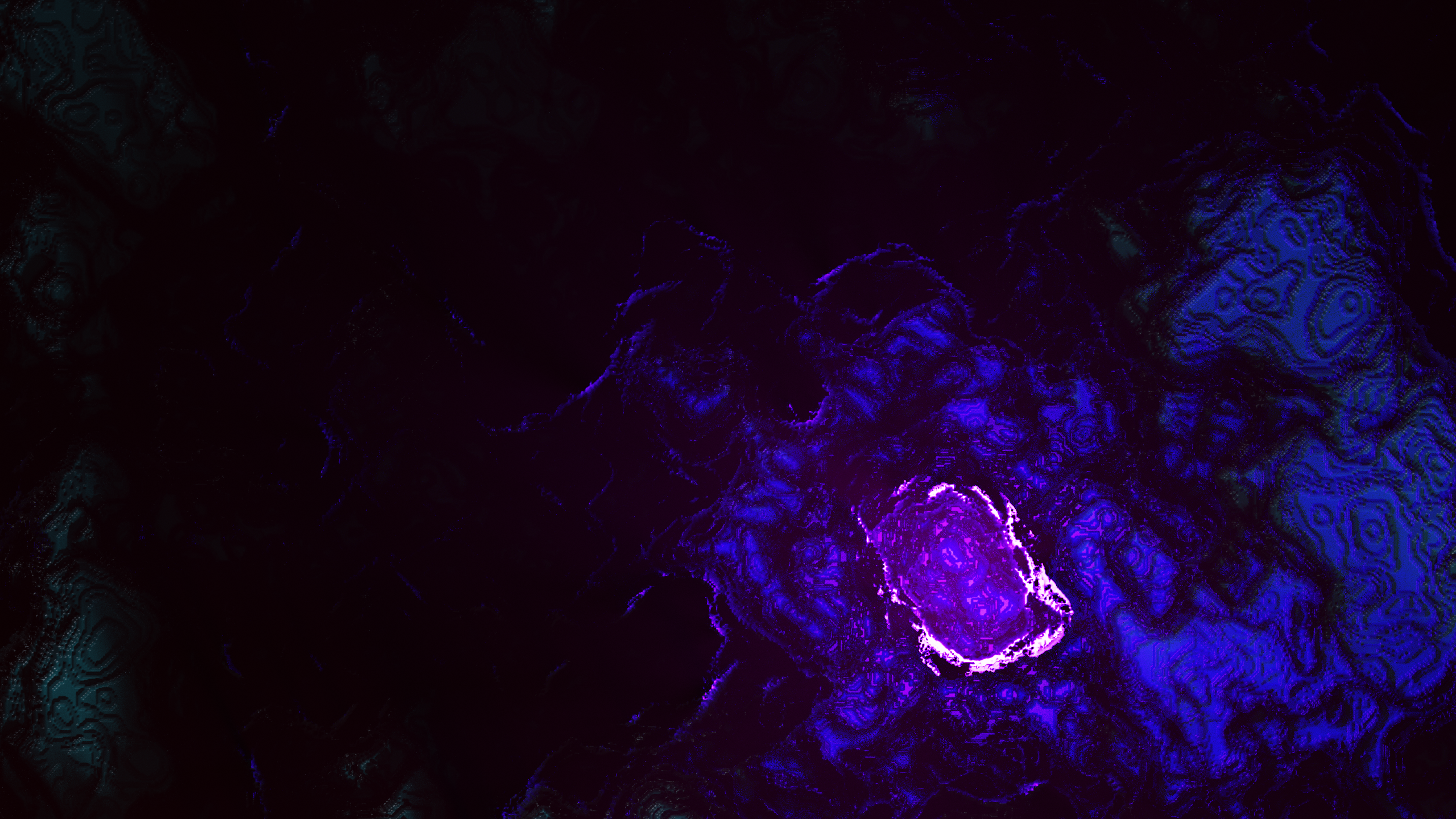 Abstract 3D digital art with purple and blue textures HD Wallpaper