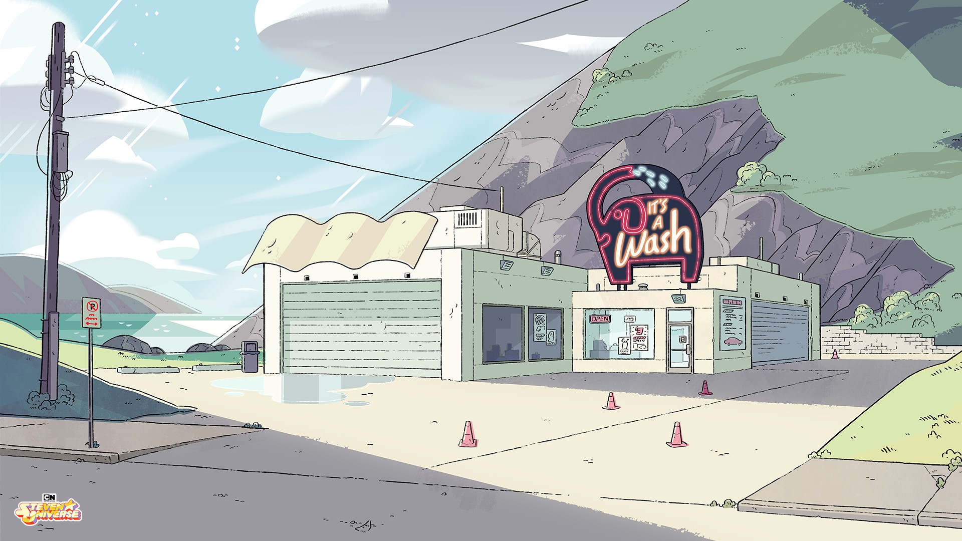 It's a Wash car wash from Steven Universe HD Wallpaper