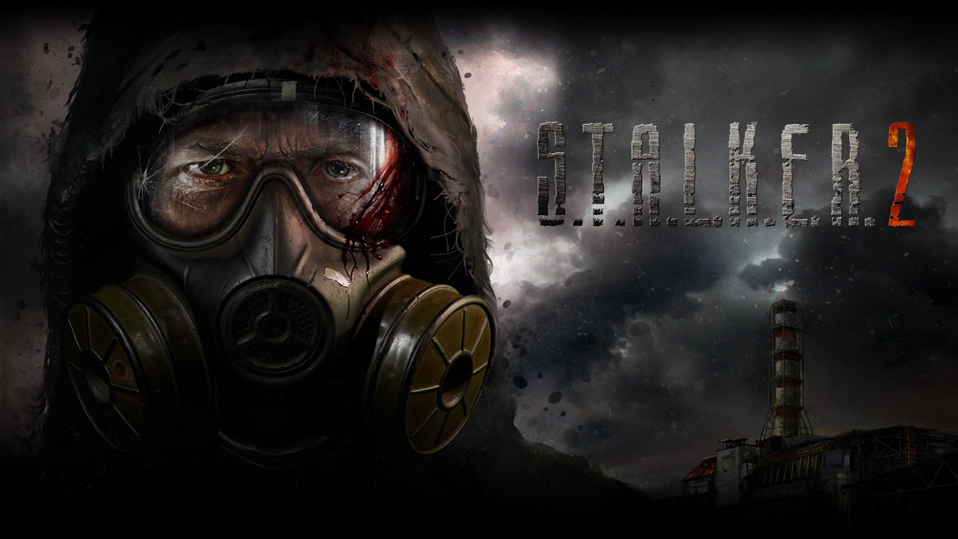 S.T.A.L.K.E.R. 2 cover art with gas mask and Chernobyl HD Wallpaper