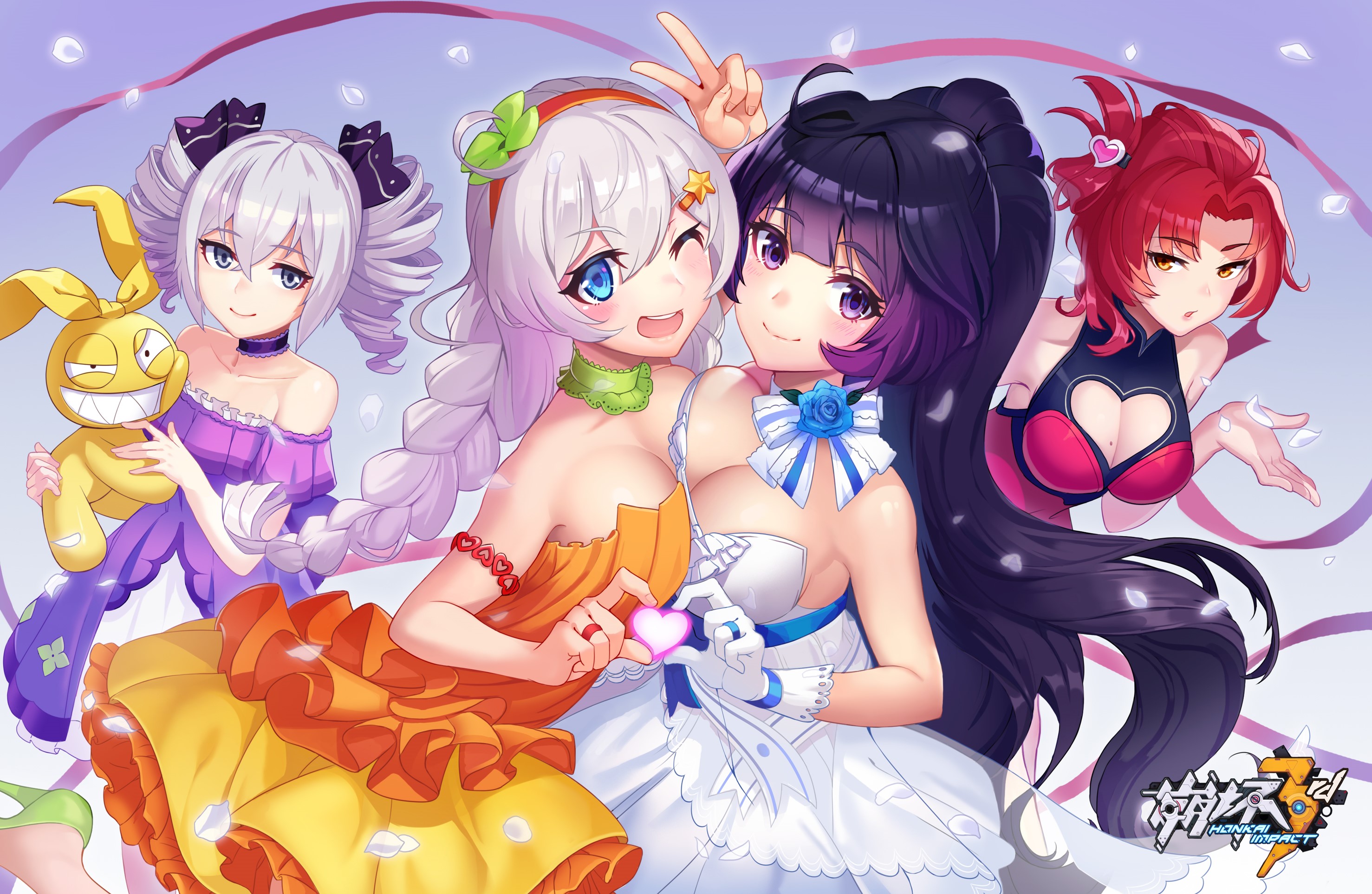 Kiana, Mei, Bronya, and Himeko from Honkai Impact 3rd HD Wallpaper
