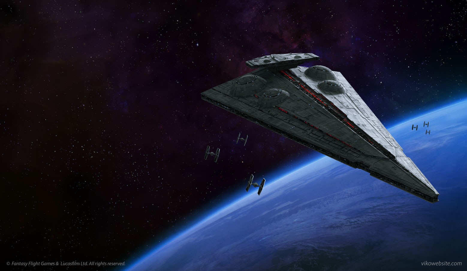 Star Wars Imperial Star Destroyer and TIE Fighters in Space HD Wallpaper