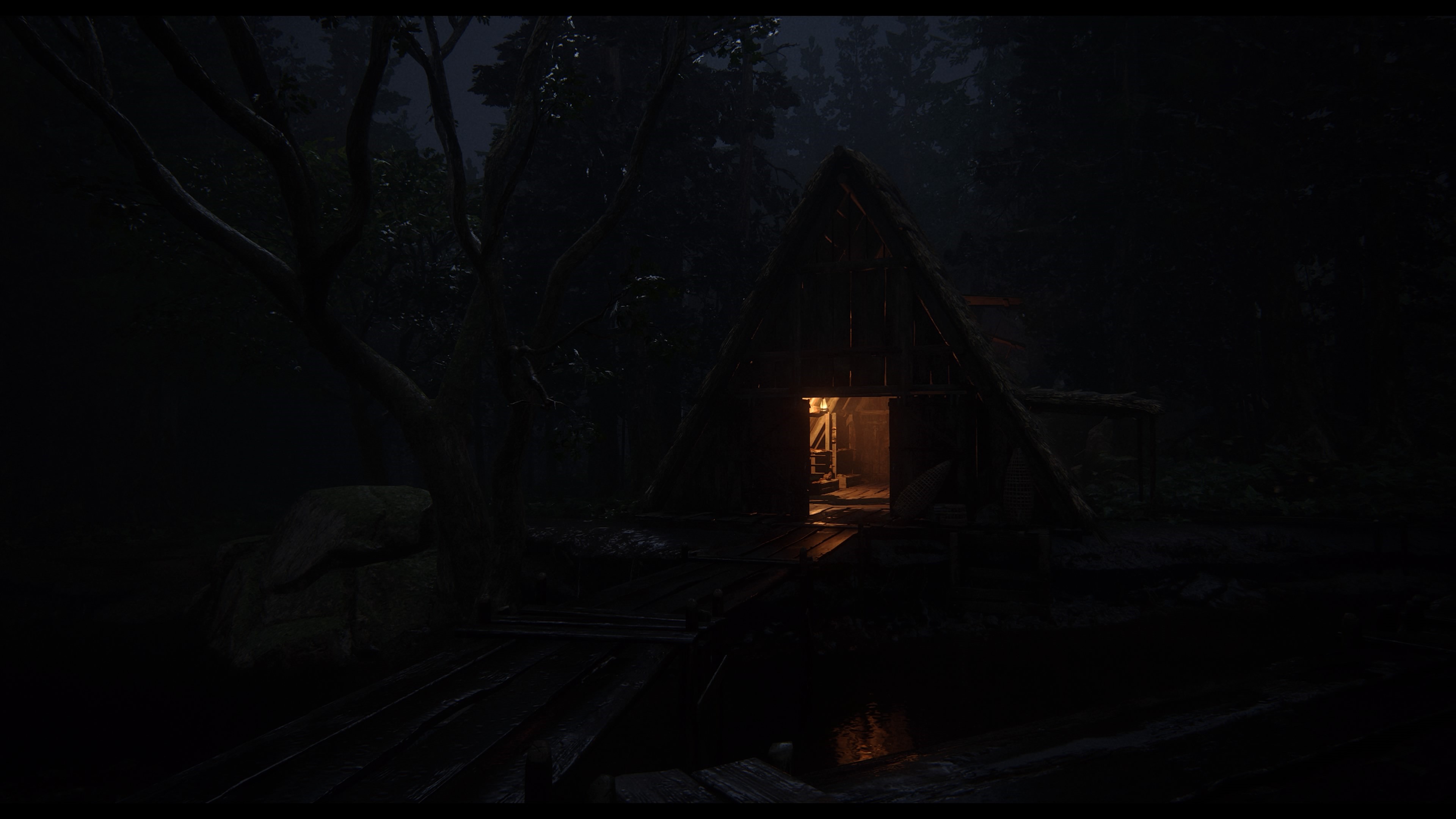 Joel Miller from The Last of Us 2 in a dark forest HD Wallpaper