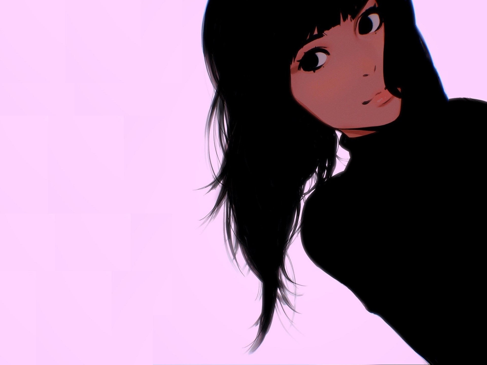 Artwork of a woman with long dark hair HD Wallpaper