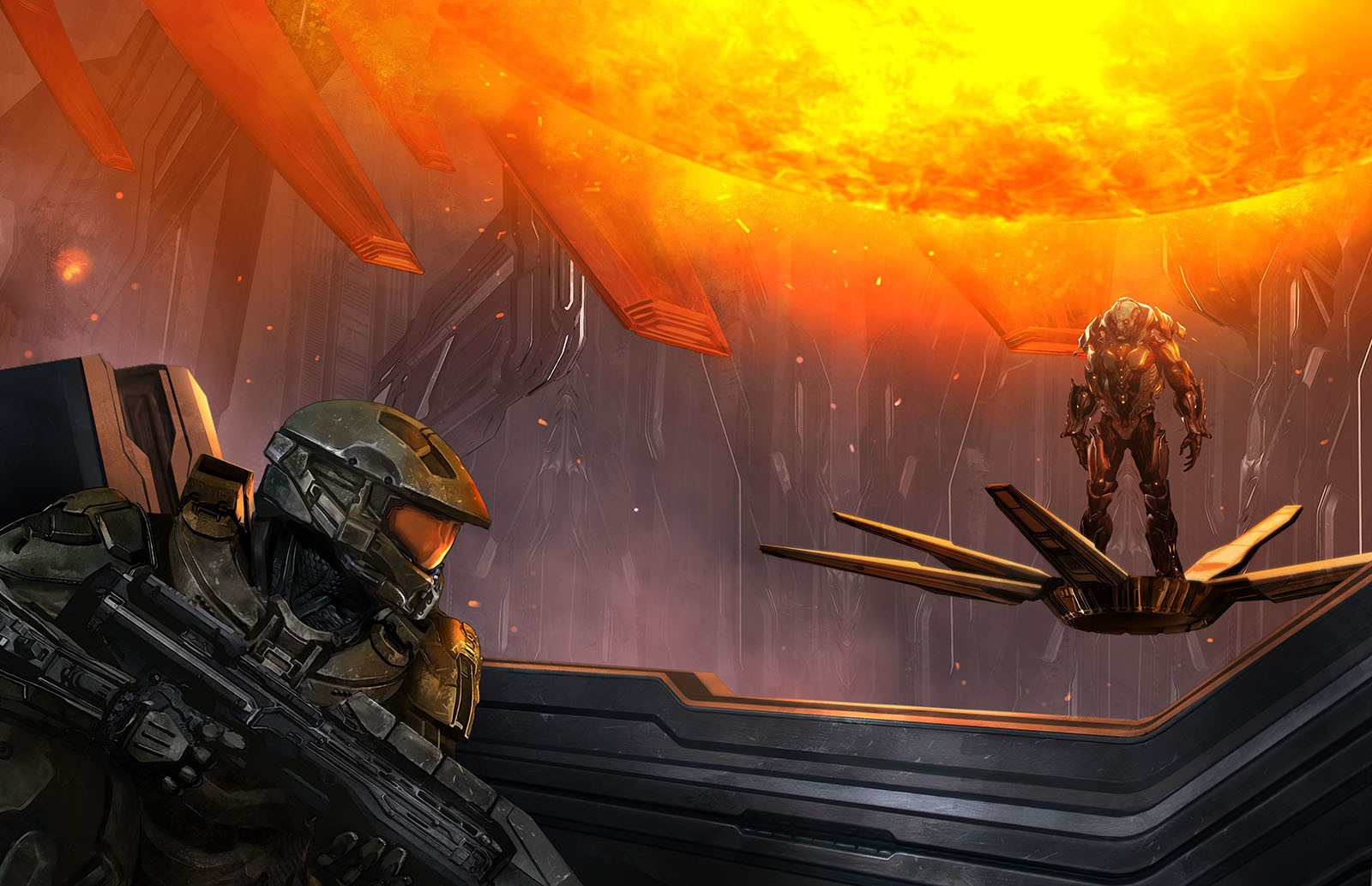Master Chief and Didact from Halo 4 HD Wallpaper