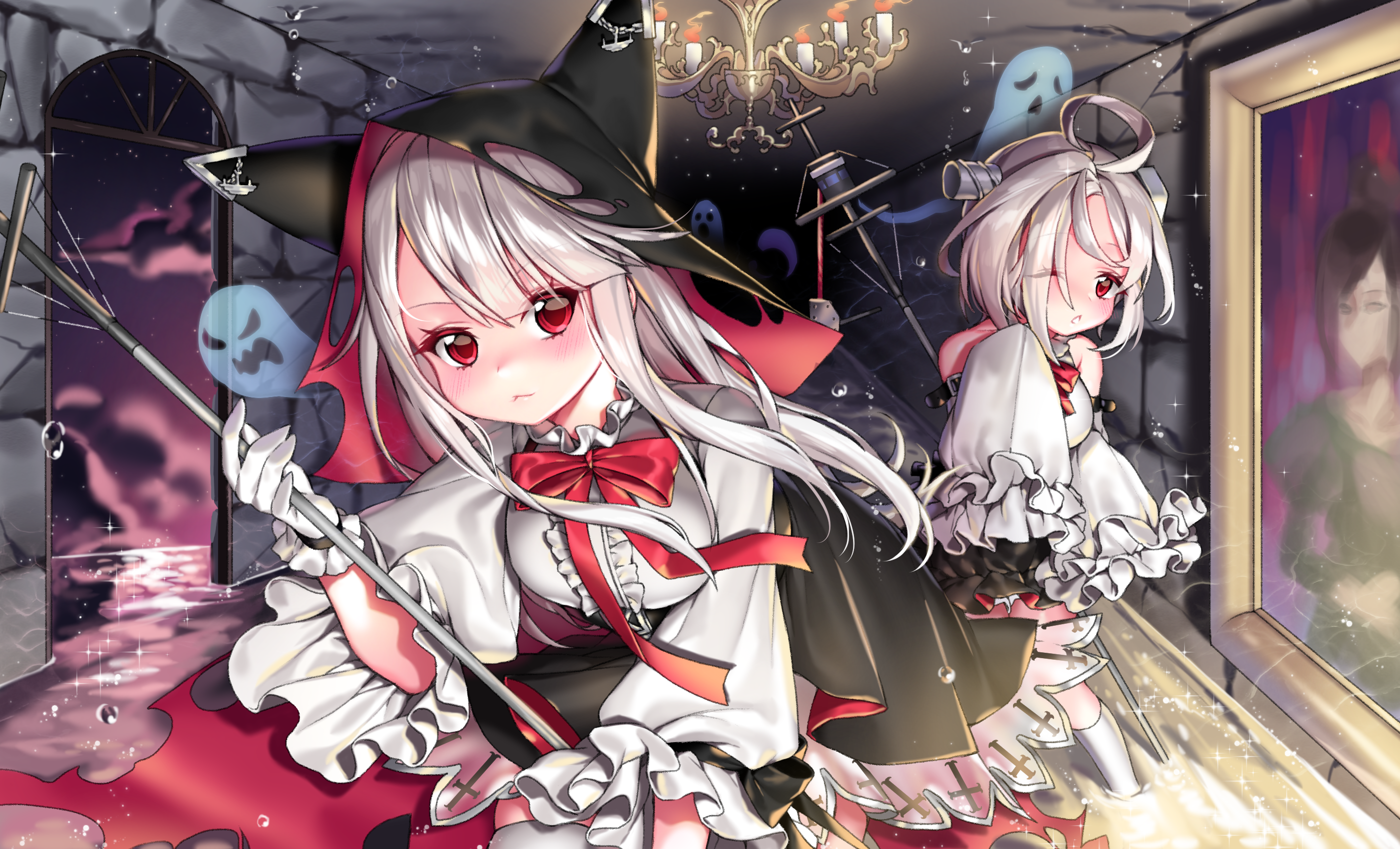 Azur Lane anime witches in a haunted castle HD Wallpaper