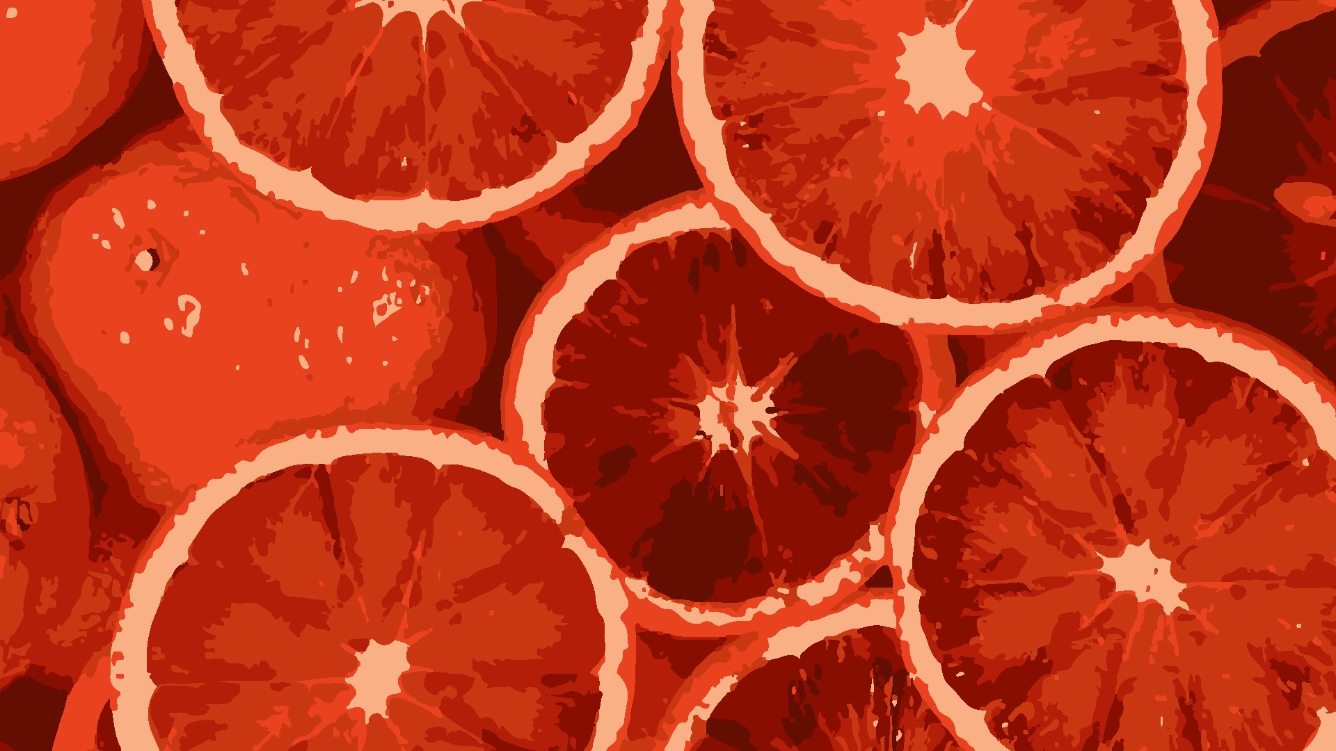 Painting of sliced blood oranges HD Wallpaper