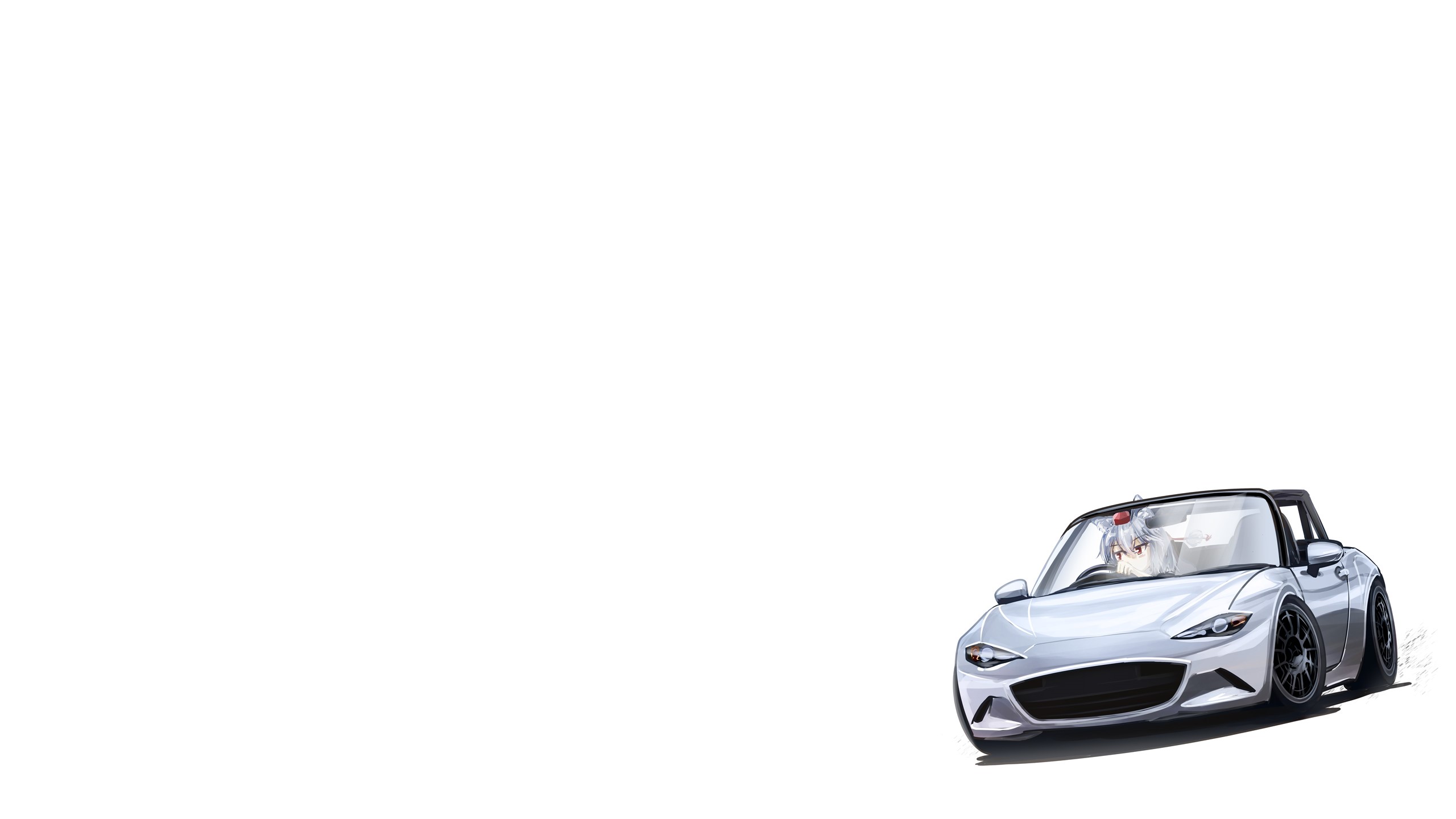 Inubashiri Momiji from Touhou driving a Mazda MX-5 HD Wallpaper