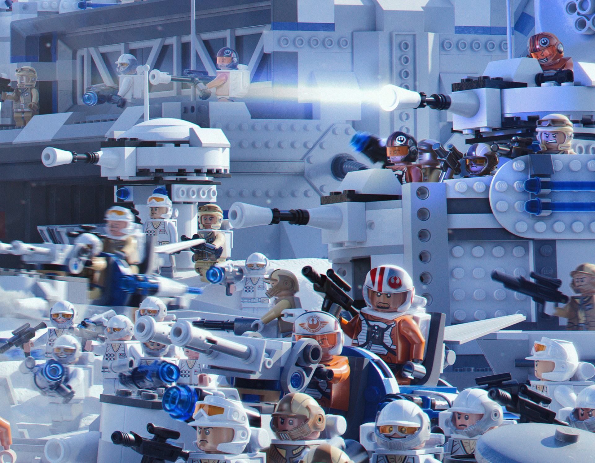 LEGO Star Wars Hoth Battle Scene HD Wallpaper
