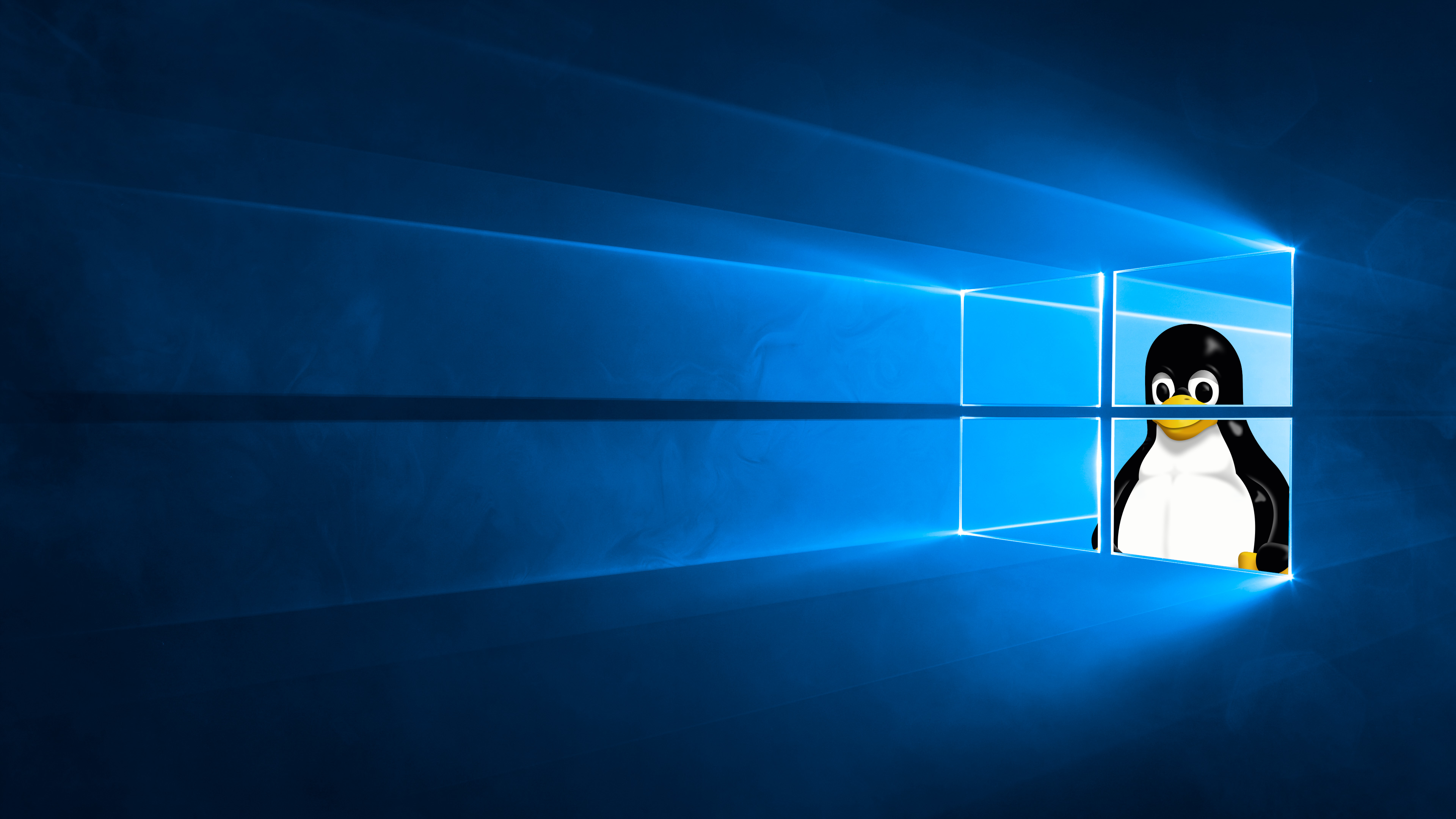 Tux the Penguin in Windows 10 HD Wallpaper