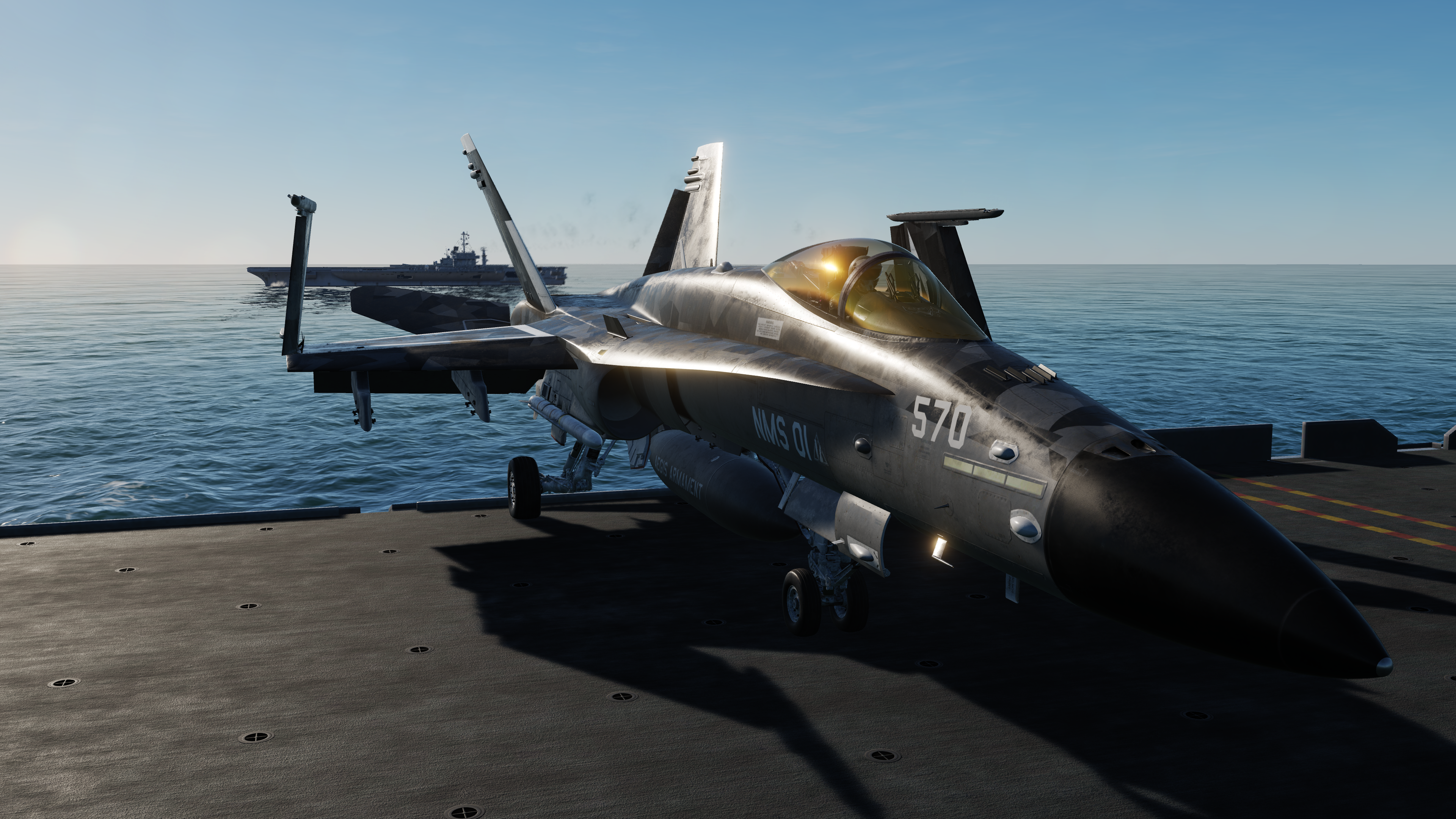 Boeing F/A-18E/F Super Hornet on aircraft carrier HD Wallpaper