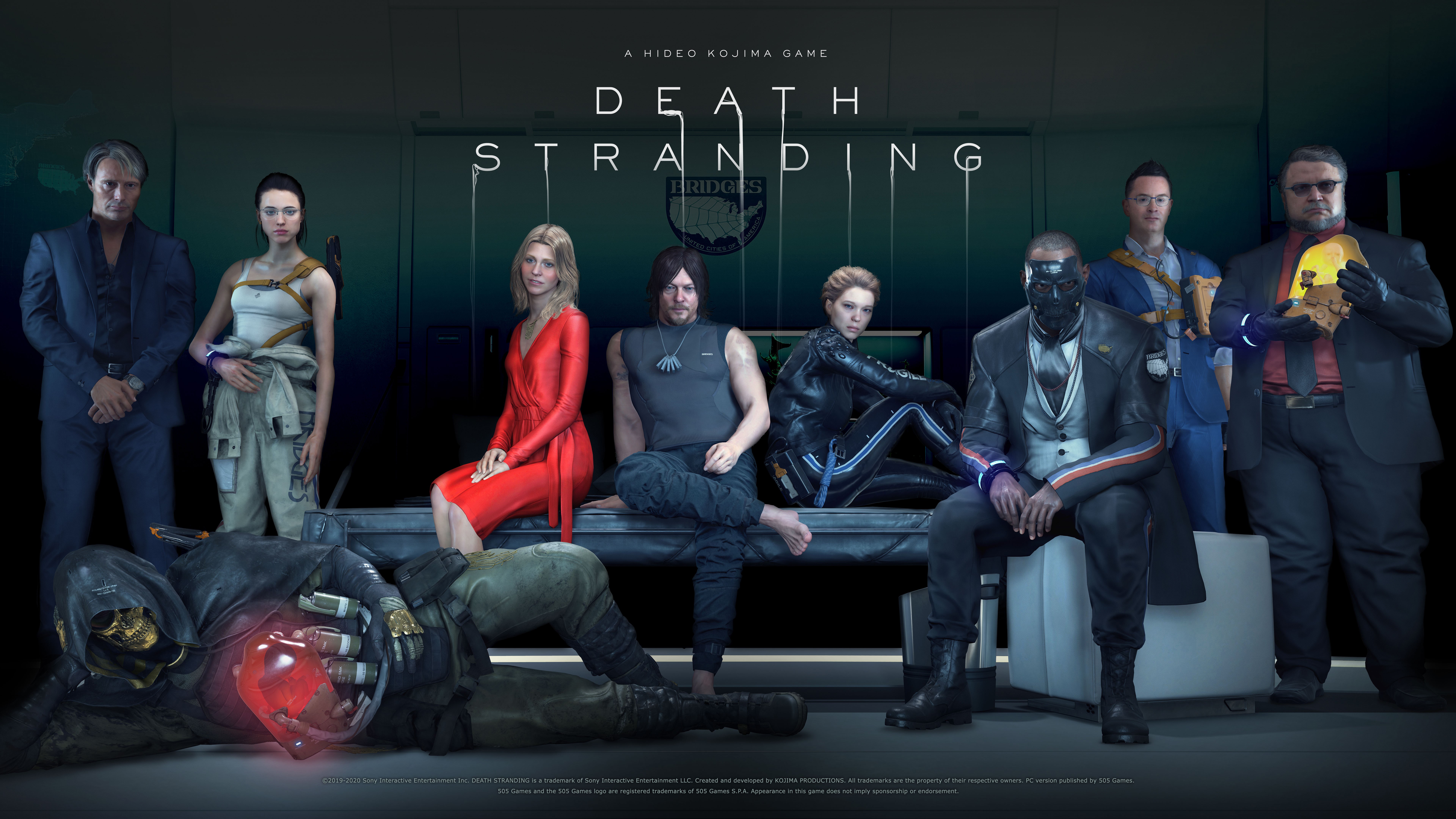 Death Stranding characters including Sam Porter Bridges and Higgs Monaghan HD Wallpaper