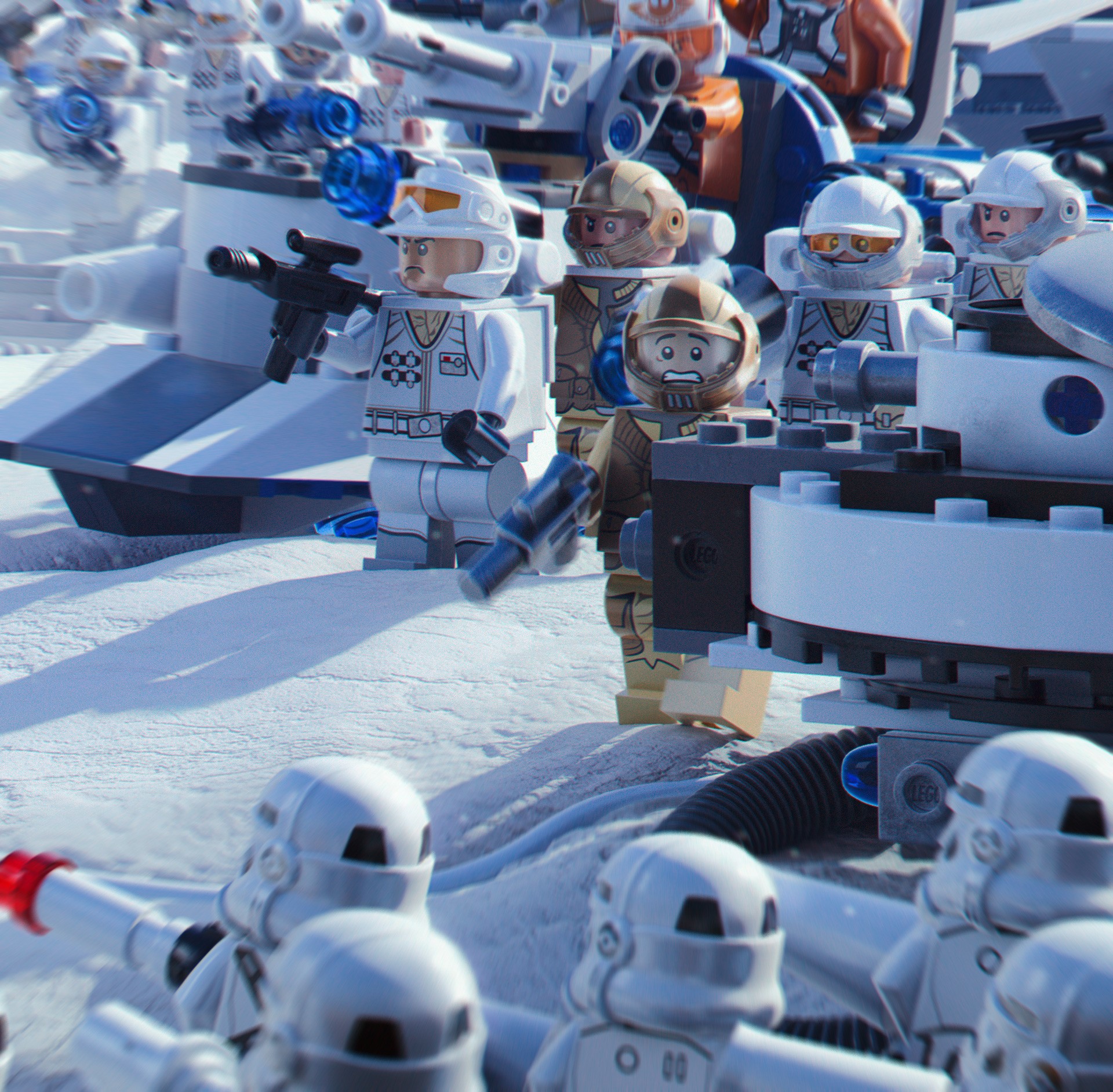LEGO Star Wars Snow Battle Scene HD Wallpaper