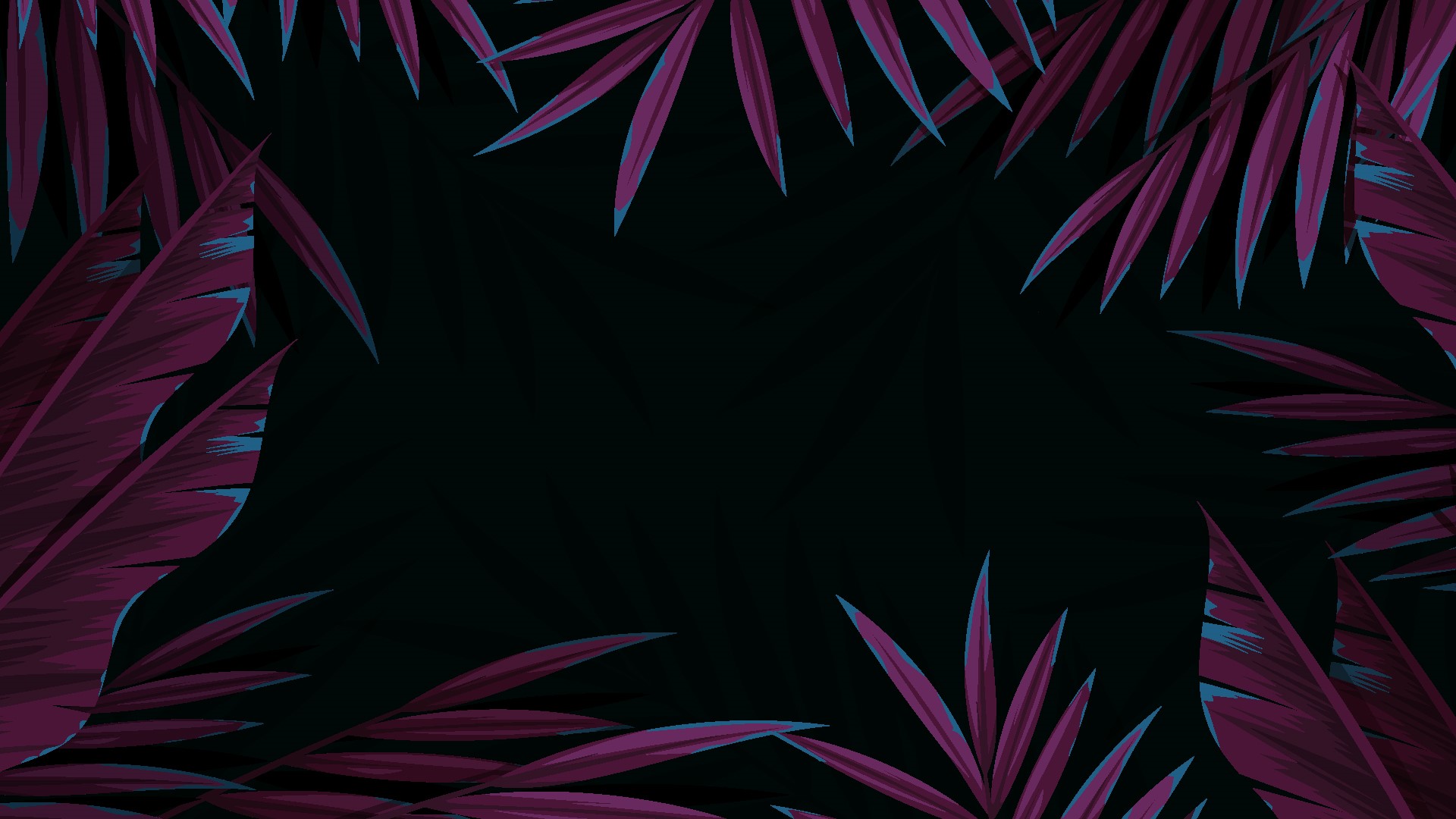 Purple leaves on a black background HD Wallpaper