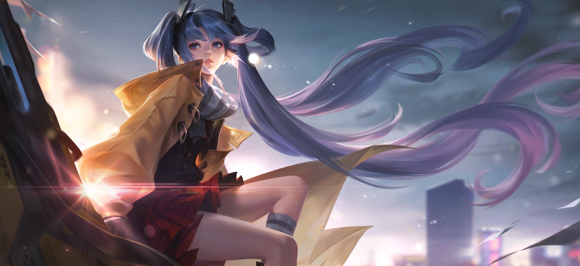 Lady Sun from Glory of Kings with blue hair HD Wallpaper