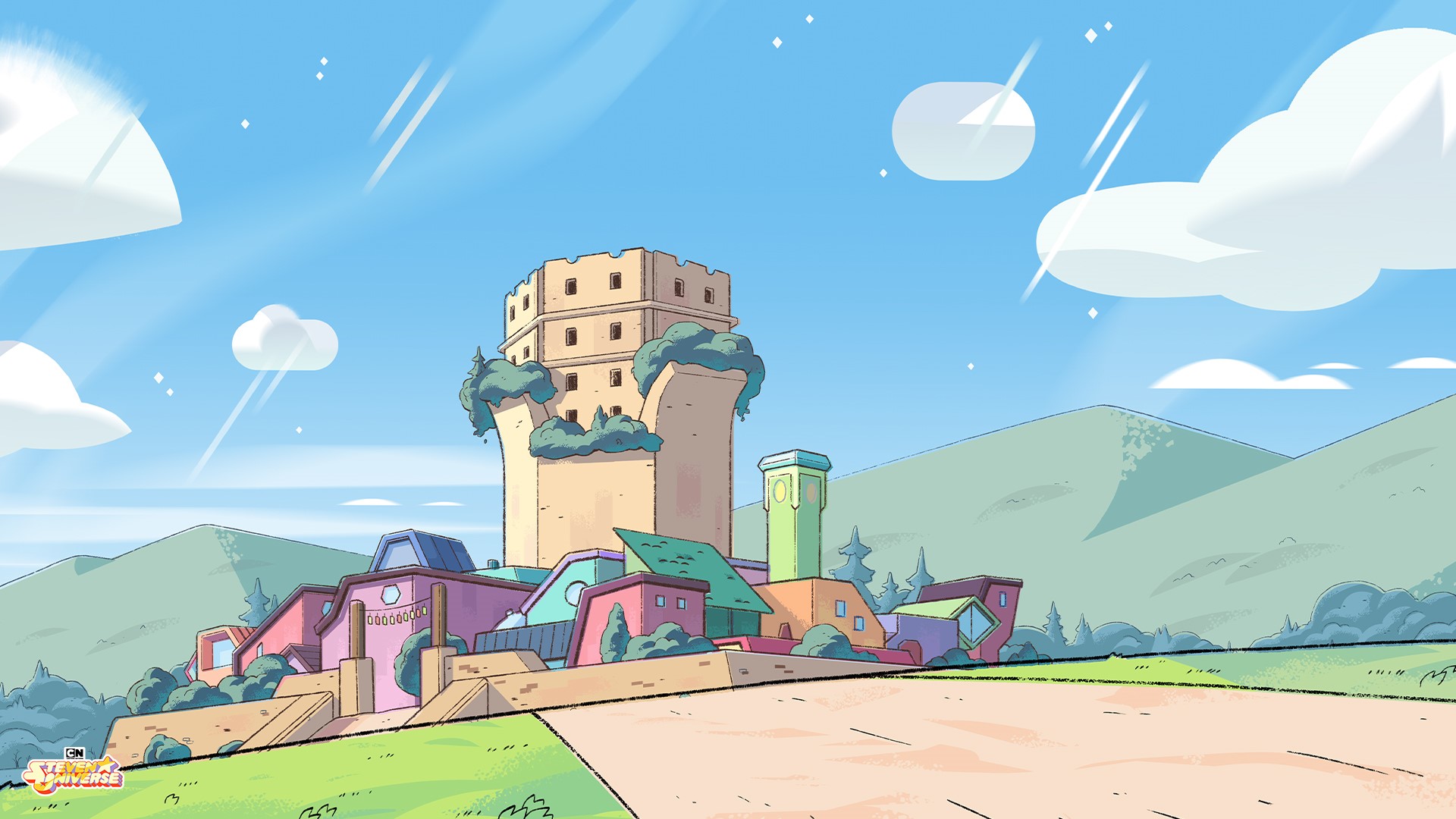 Steven Universe buildings and tower HD Wallpaper