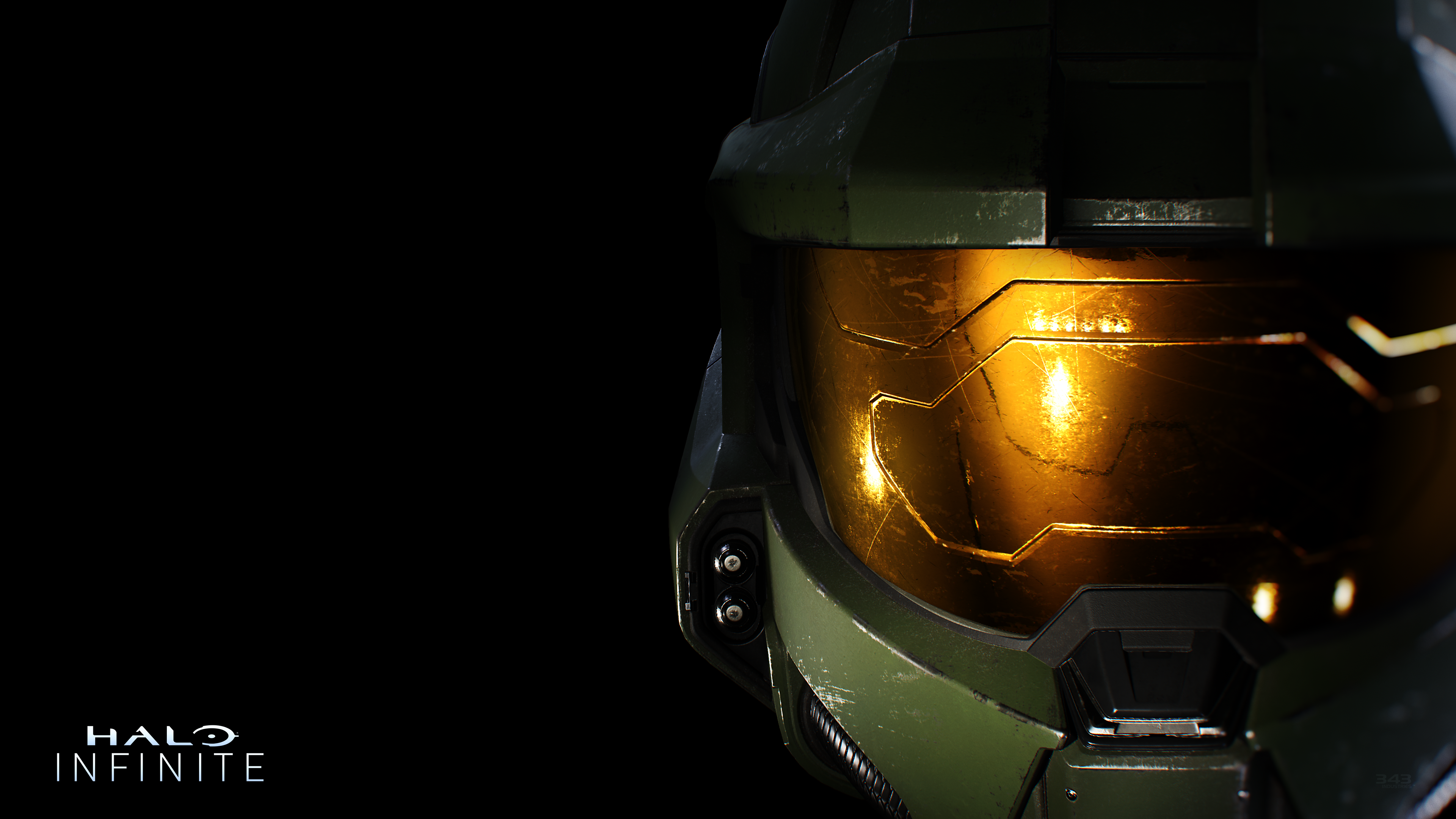 Master Chief helmet from Halo Infinite HD Wallpaper