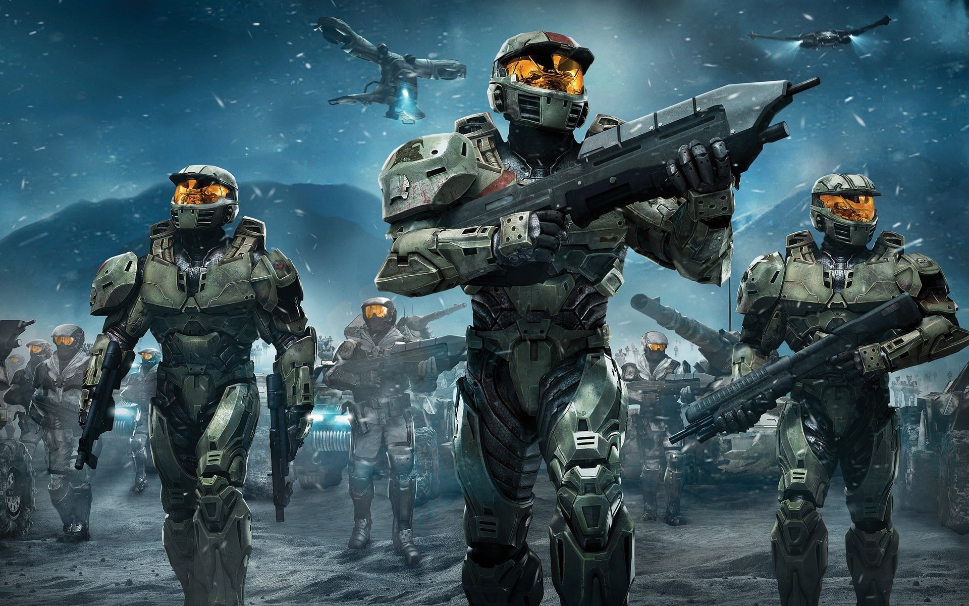 Master Chief and UNSC soldiers in Halo 5: Guardians HD Wallpaper