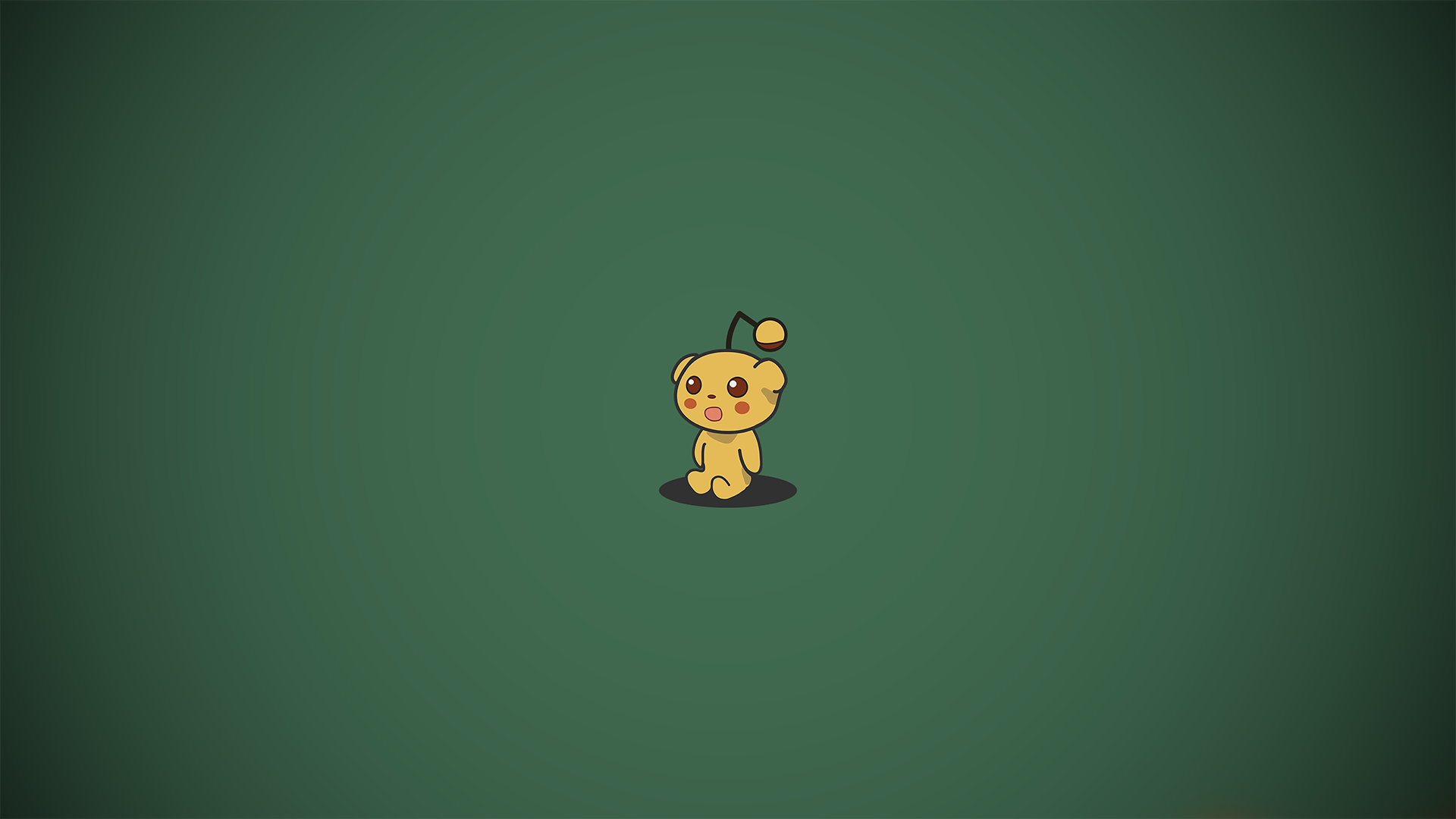 Snoo from Reddit, Pikachu style, on green background HD Wallpaper