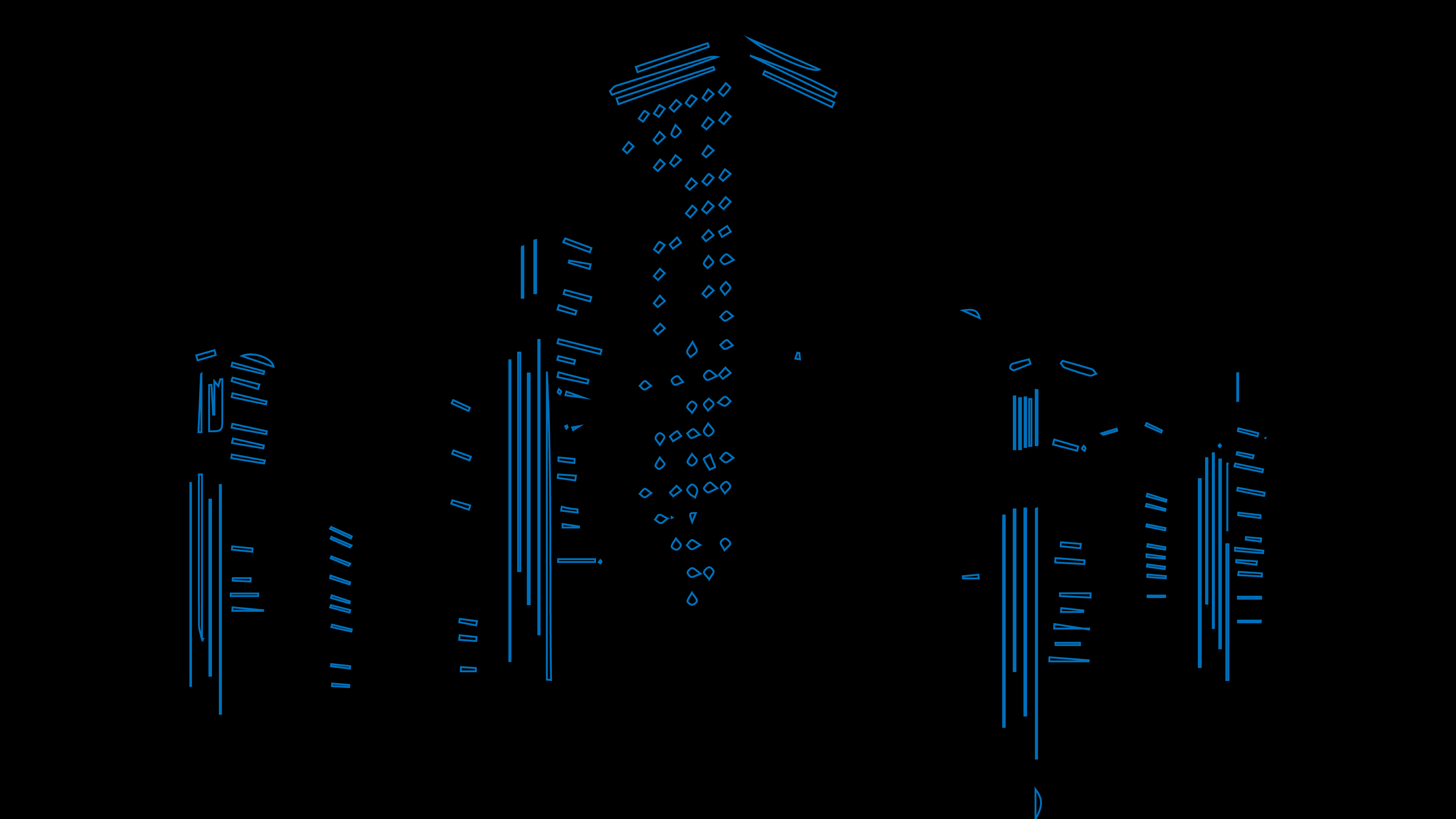 Minimalist blue skyscraper city artwork HD Wallpaper