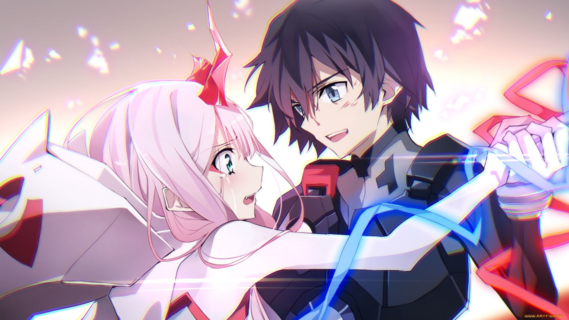 Zero Two and Hiro from Darling in the FranXX HD Wallpaper
