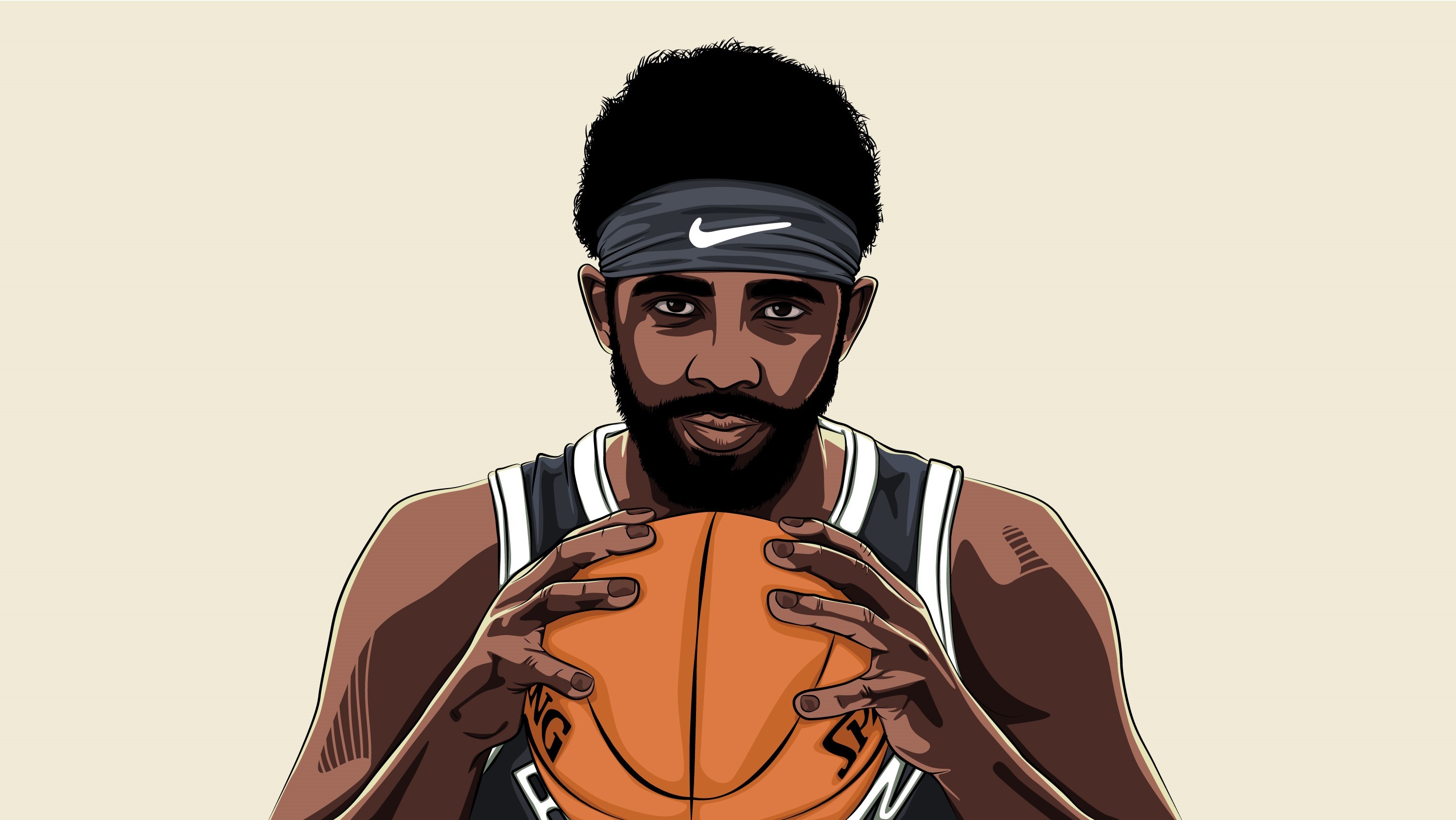 Kyrie Irving holding a basketball HD Wallpaper