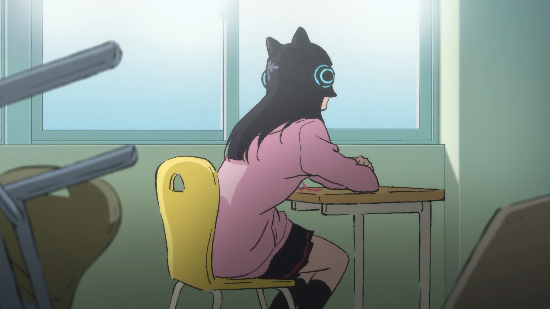 Haruko Haruhara from FLCL Progressive wearing headphones HD Wallpaper