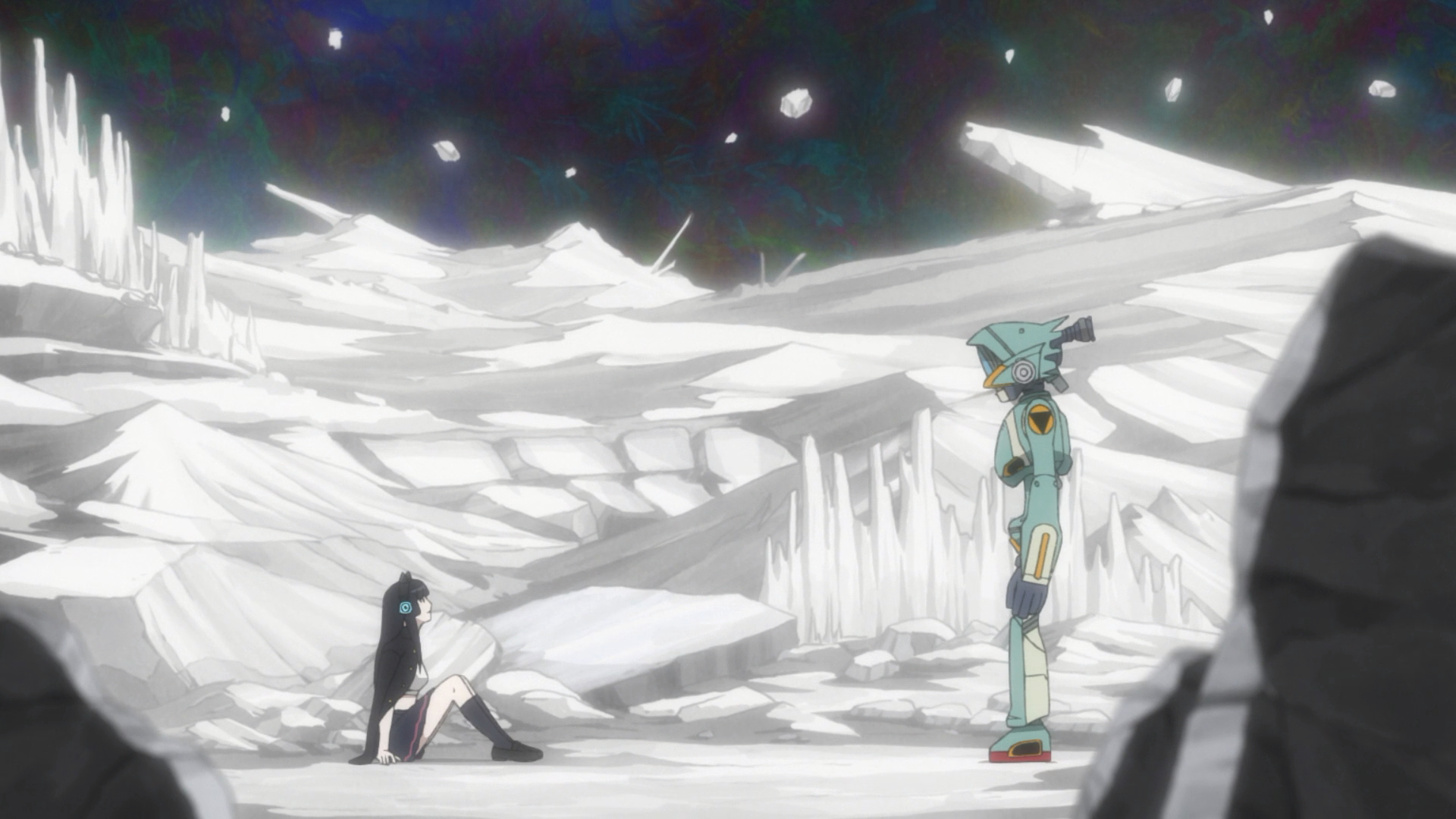Haruko Haruhara and Ideon from FLCL Progressive HD Wallpaper