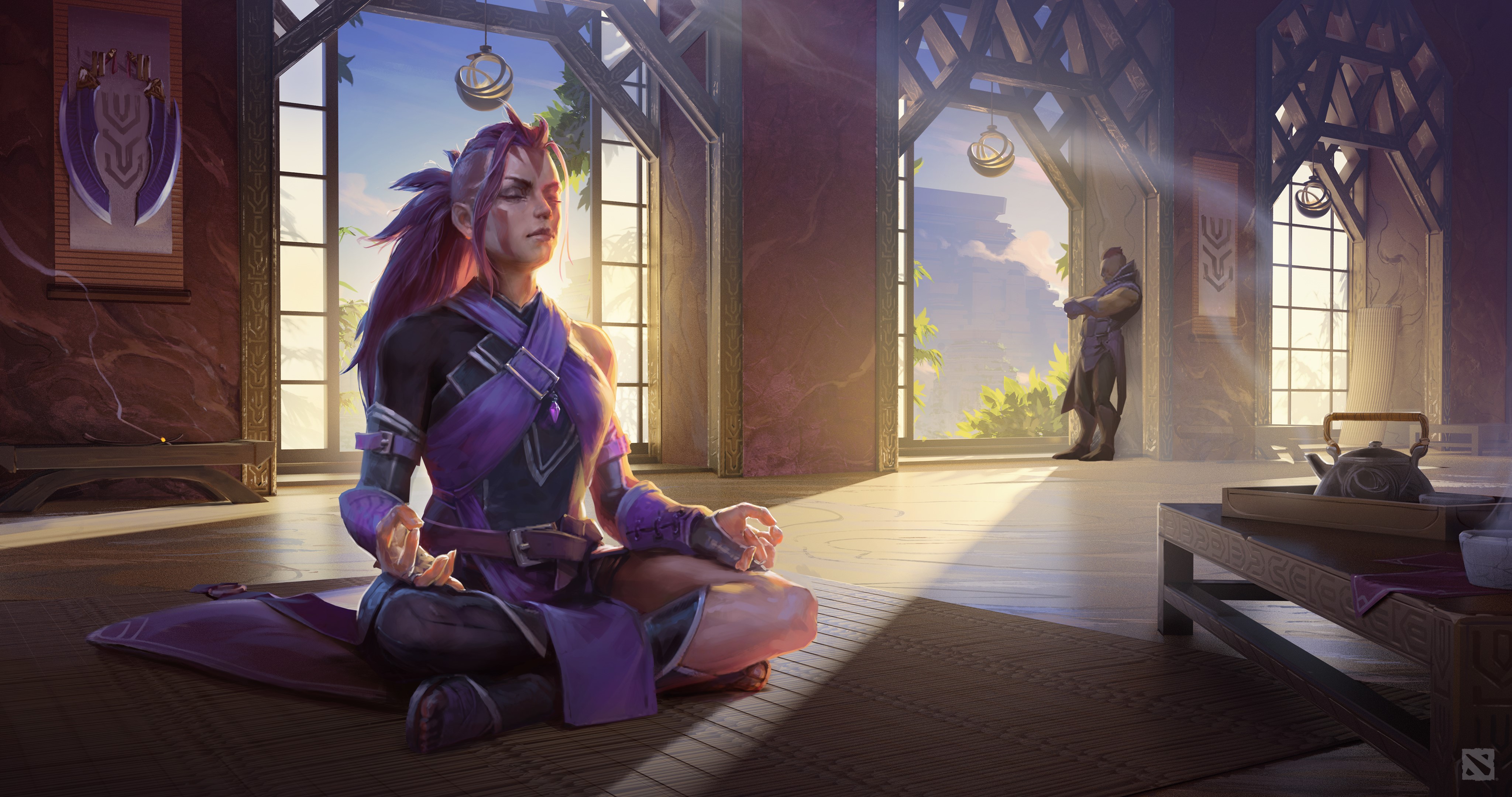 Anti-Mage meditating in Dota 2 HD Wallpaper